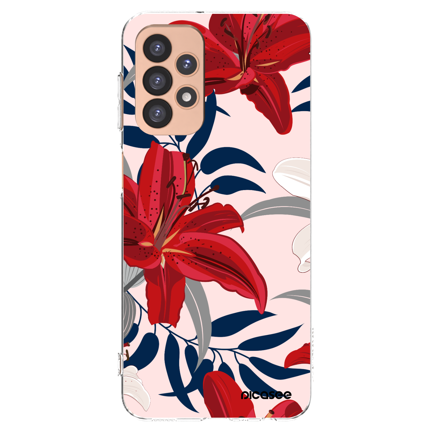 Silikónový prehľadný obal pre Samsung Galaxy A23 A236B 5G - Red Lily