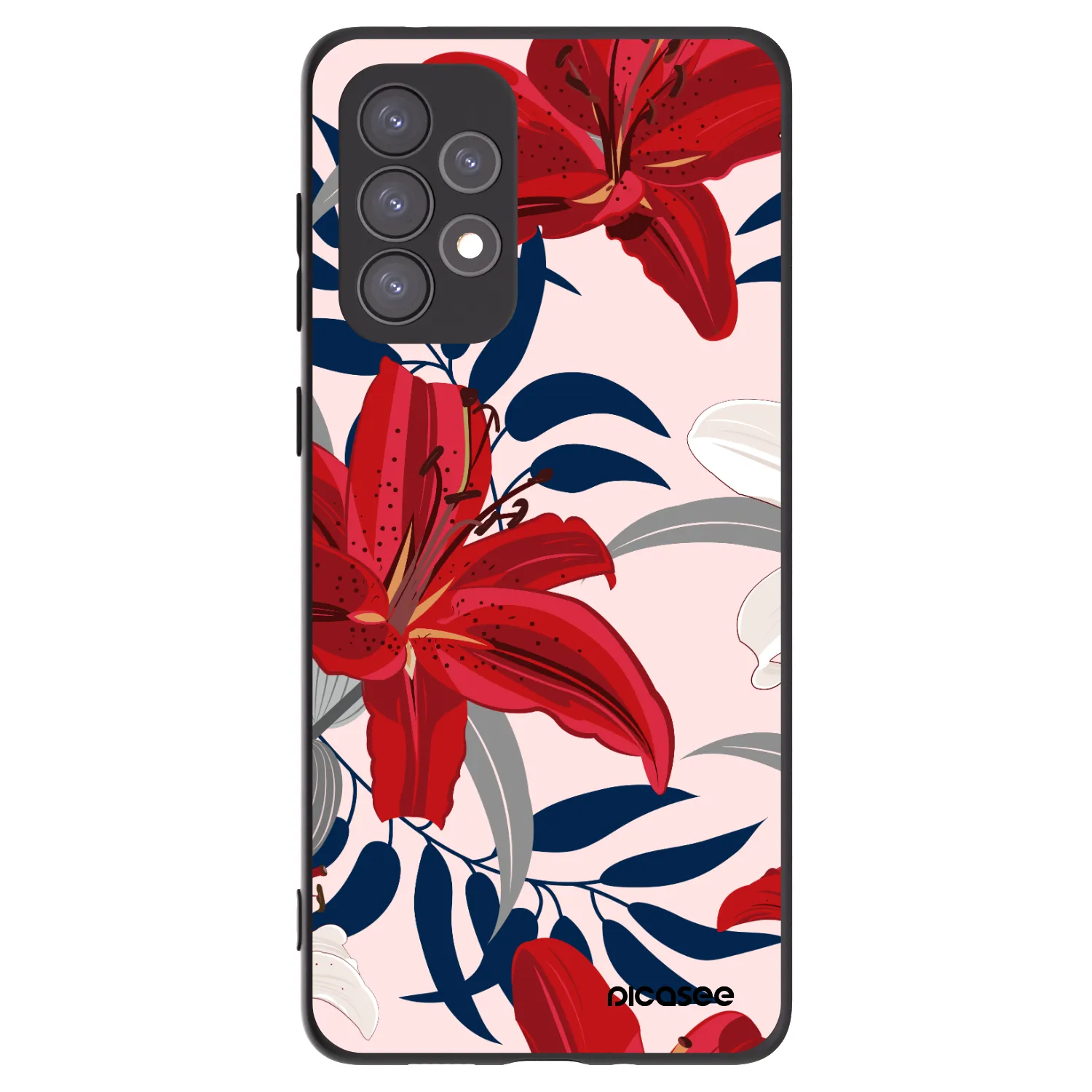 Picasee silikónový čierny obal pre Samsung Galaxy A73 5G - Red Lily