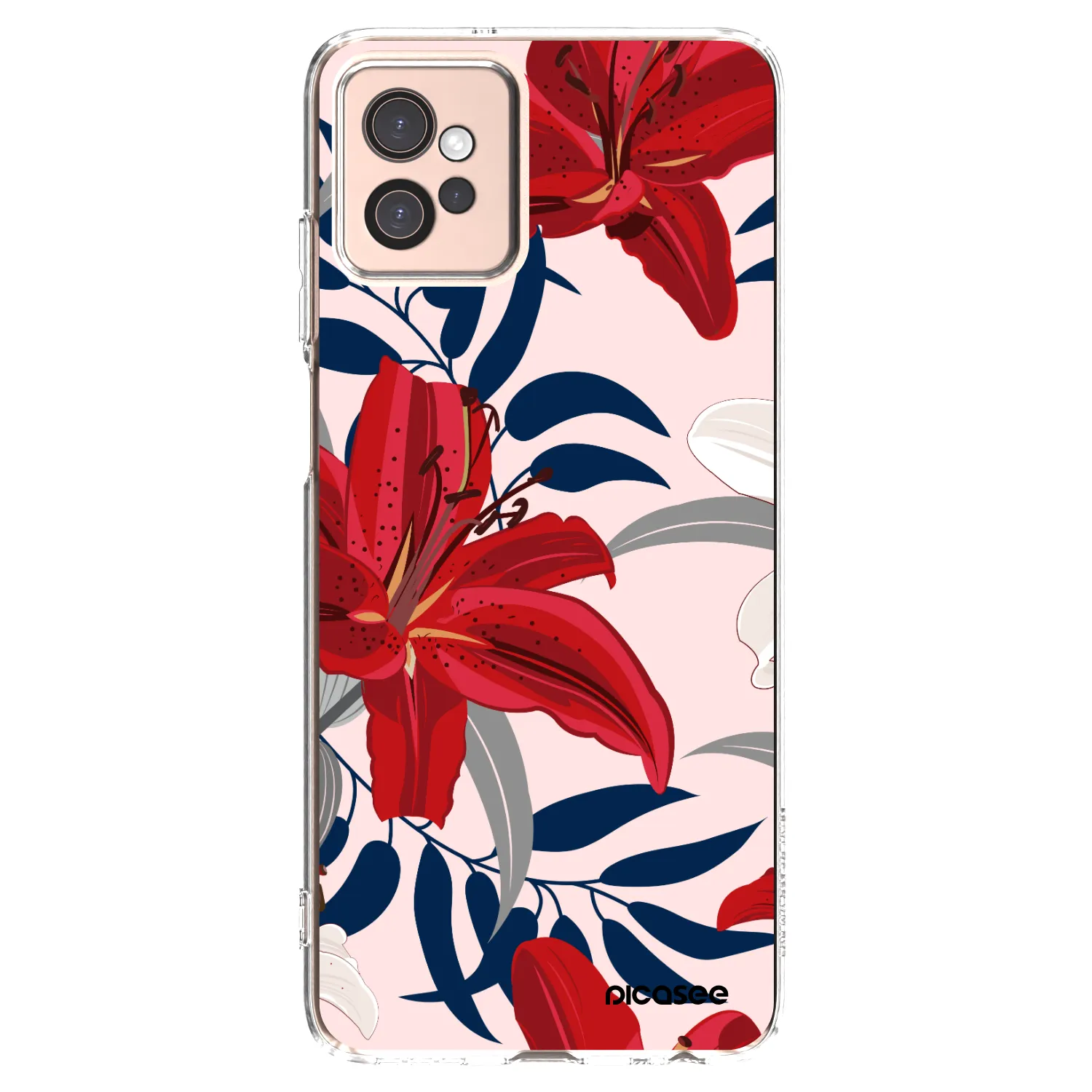 Picasee silikónový prehľadný obal pre Motorola Moto G32 - Red Lily