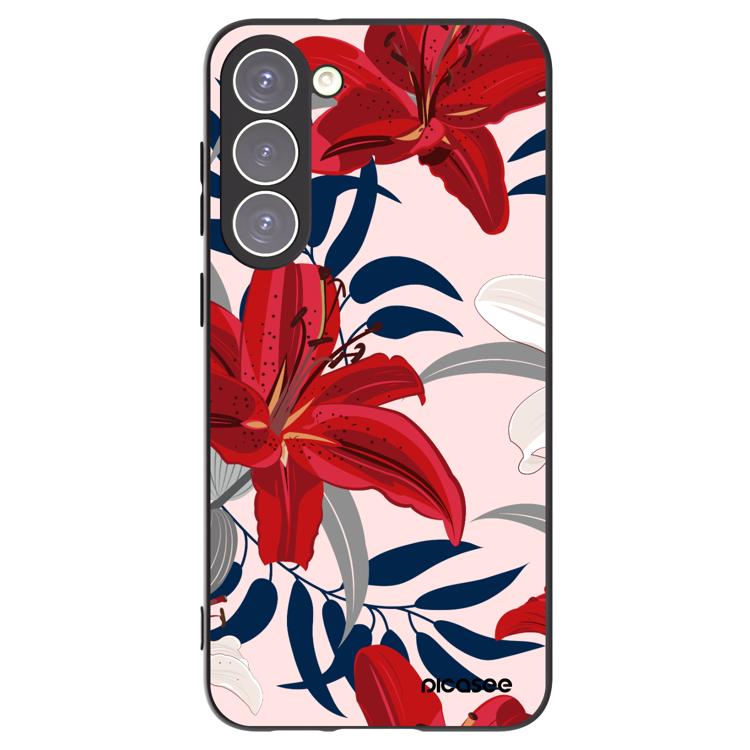 Picasee silikónový čierny obal pre Samsung Galaxy S23+ 5G - Red Lily