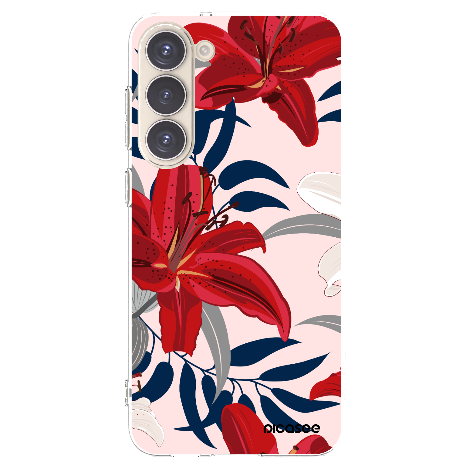 Picasee silikónový prehľadný obal pre Samsung Galaxy S23+ 5G - Red Lily