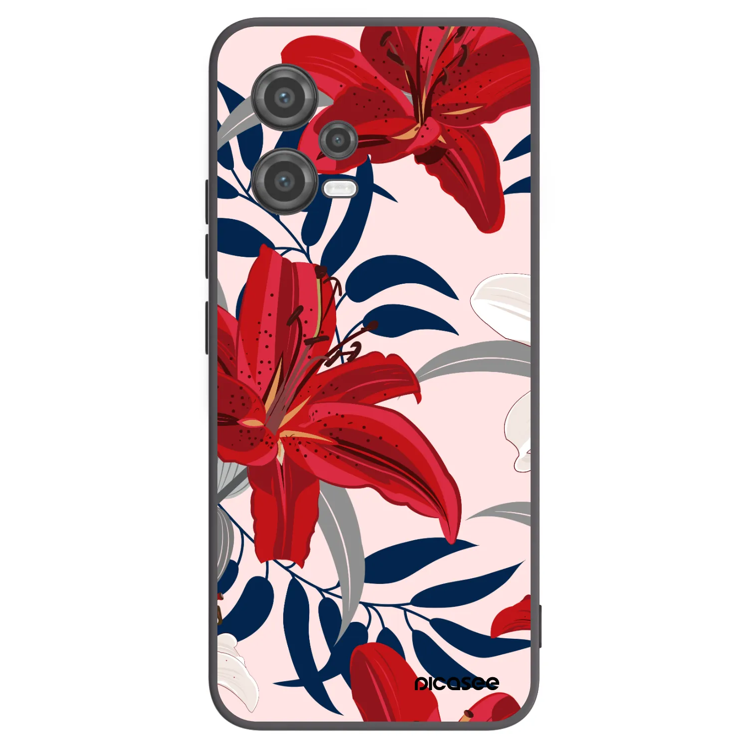 Picasee silikónový čierny obal pre Xiaomi Poco X5 - Red Lily
