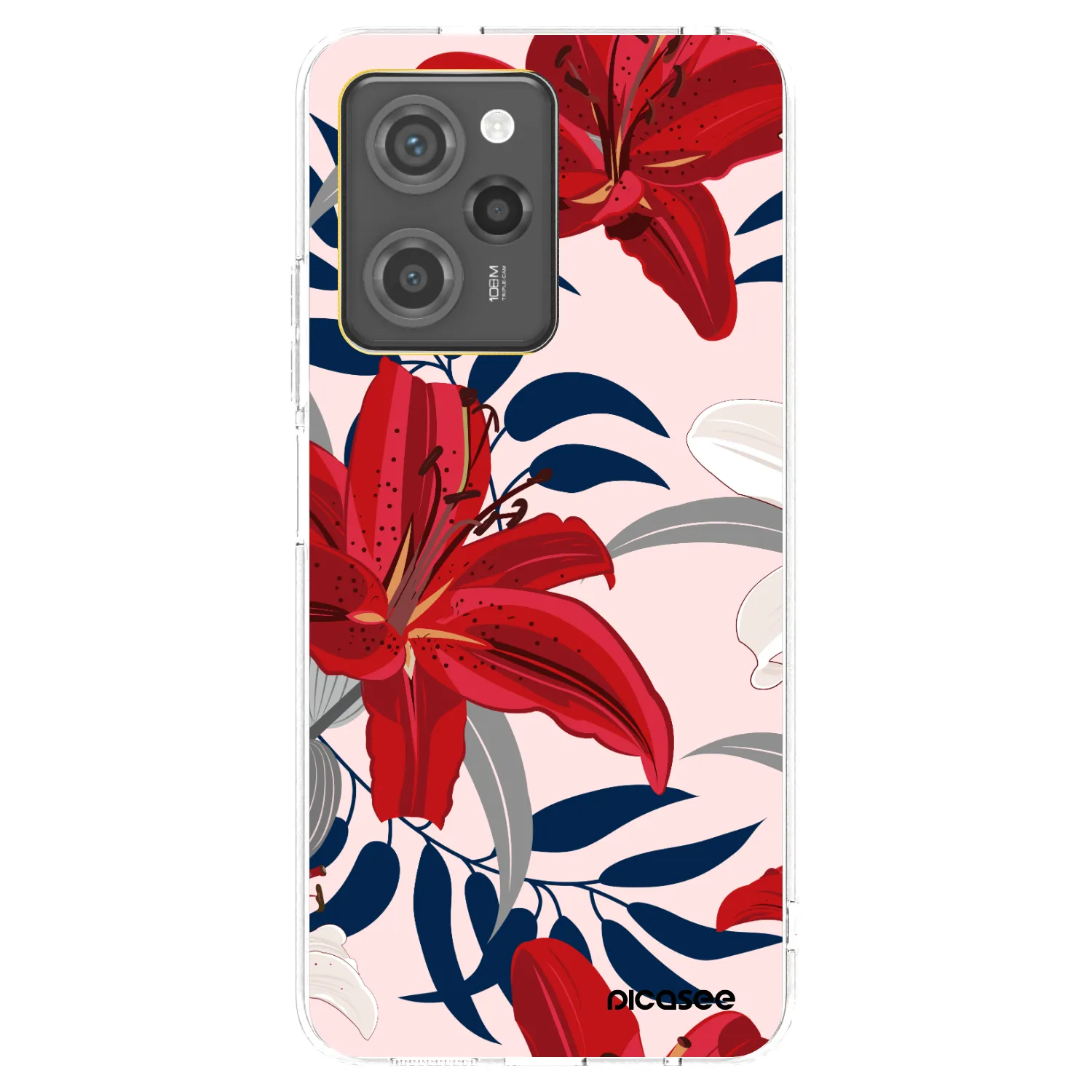 Picasee silikónový čierny obal pre Xiaomi Poco X5 Pro - Red Lily