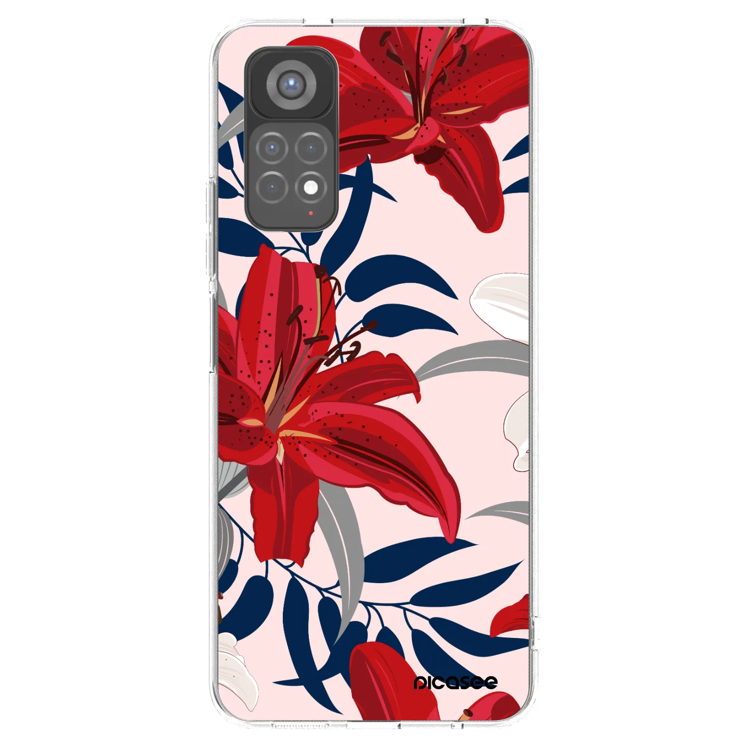 Silikónový prehľadný obal pre Xiaomi Redmi Note 11S 5G - Red Lily