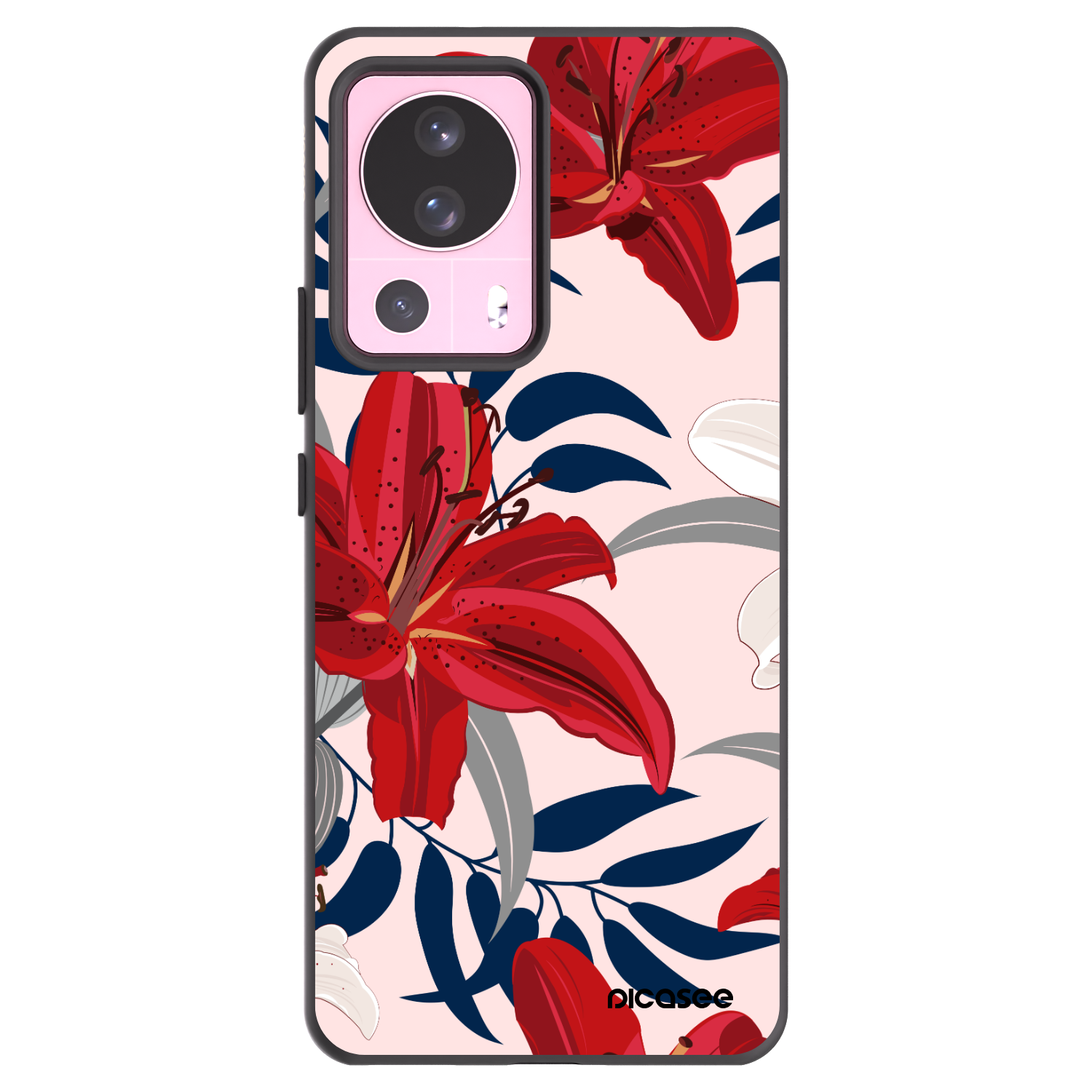 Picasee silikónový čierny obal pre Xiaomi 13 Lite - Red Lily