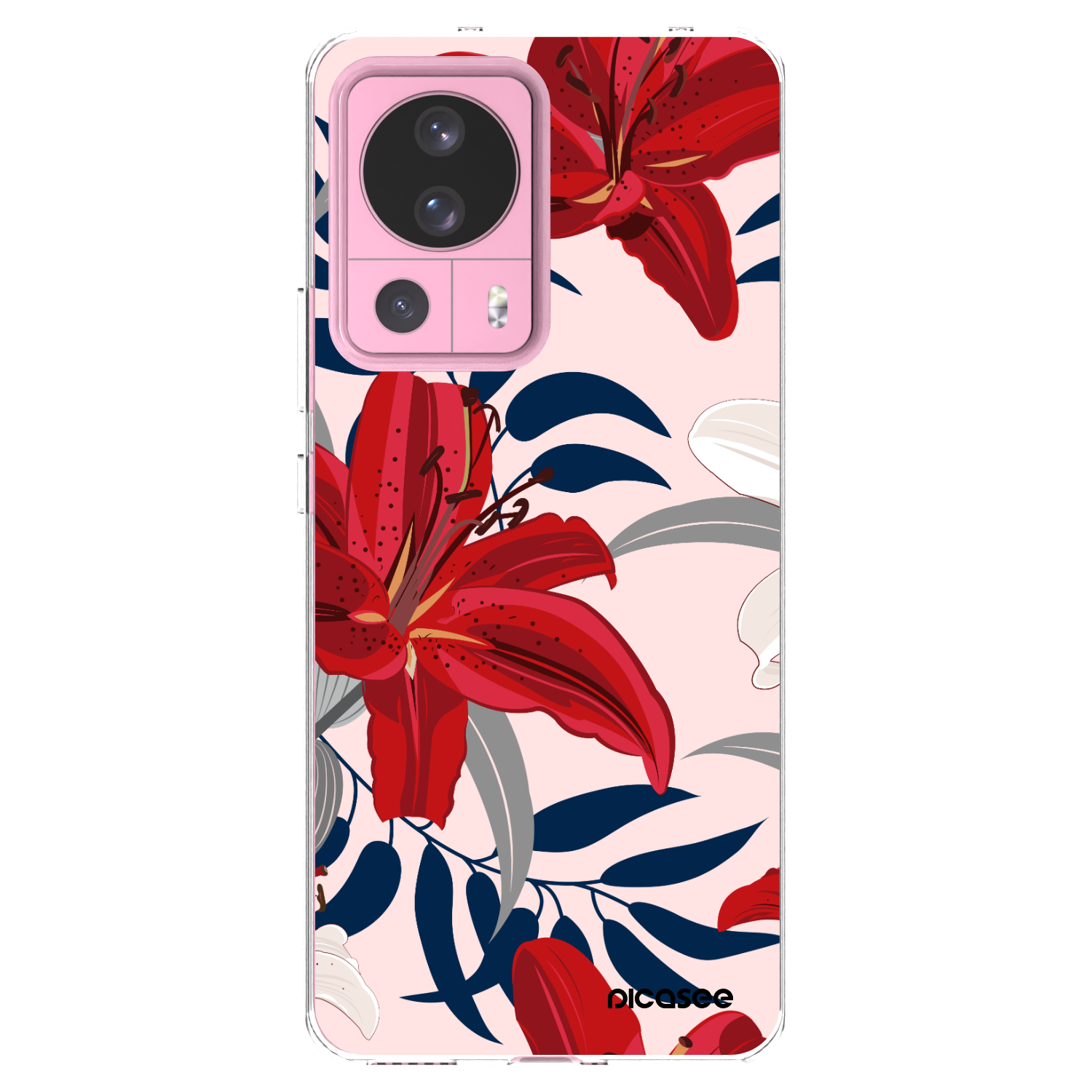 Silikónový prehľadný obal pre Xiaomi 13 Lite - Red Lily