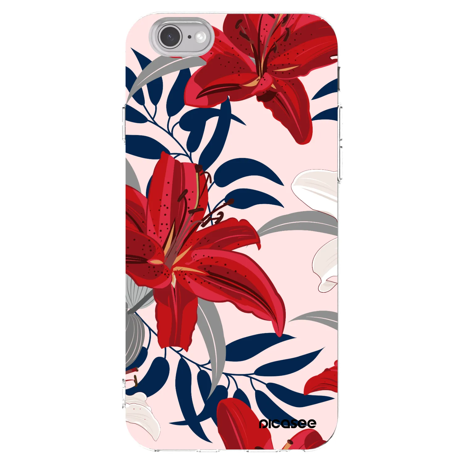 Picasee silikónový prehľadný obal pre Apple iPhone 6/6S - Red Lily