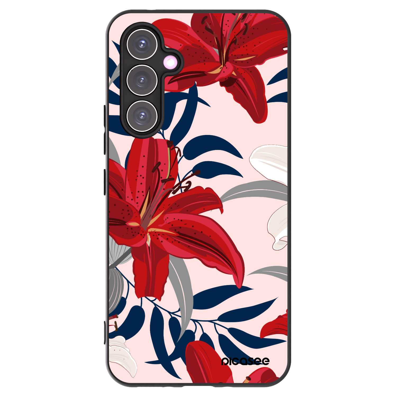 Picasee silikónový čierny obal pre Samsung Galaxy A54 5G A546B - Red Lily