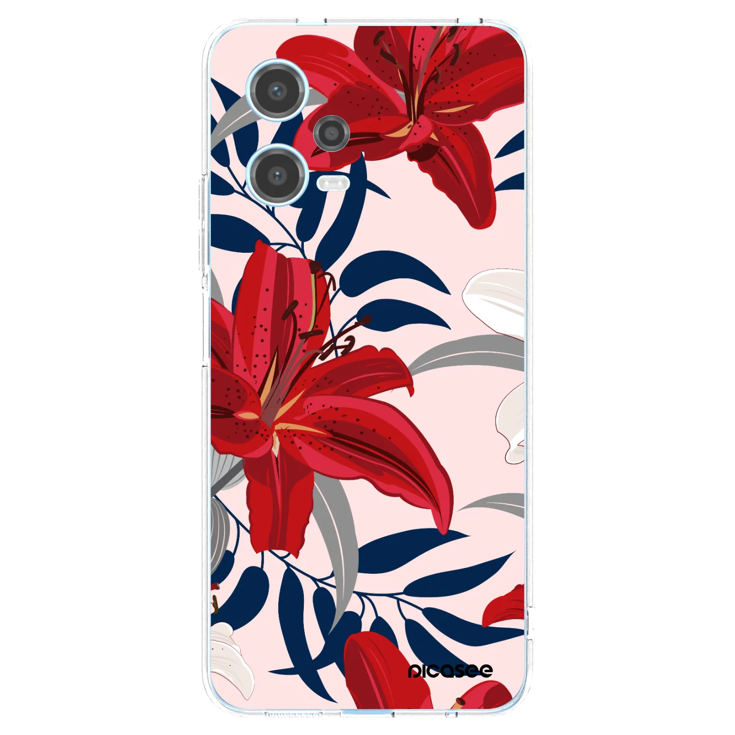 Picasee silikónový prehľadný obal pre Xiaomi Redmi Note 12 5G - Red Lily