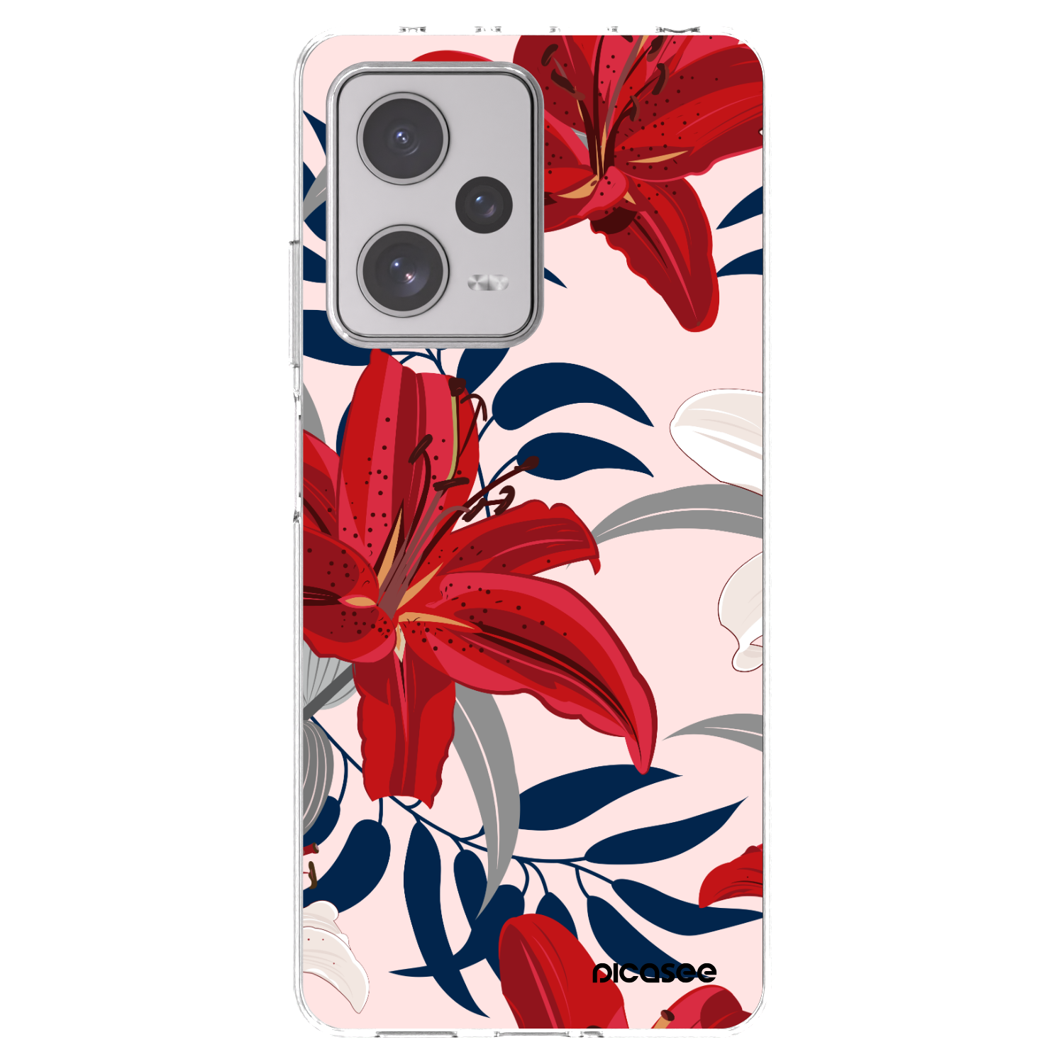 Picasee silikónový prehľadný obal pre Xiaomi Redmi Note 12 Pro+ 5G - Red Lily