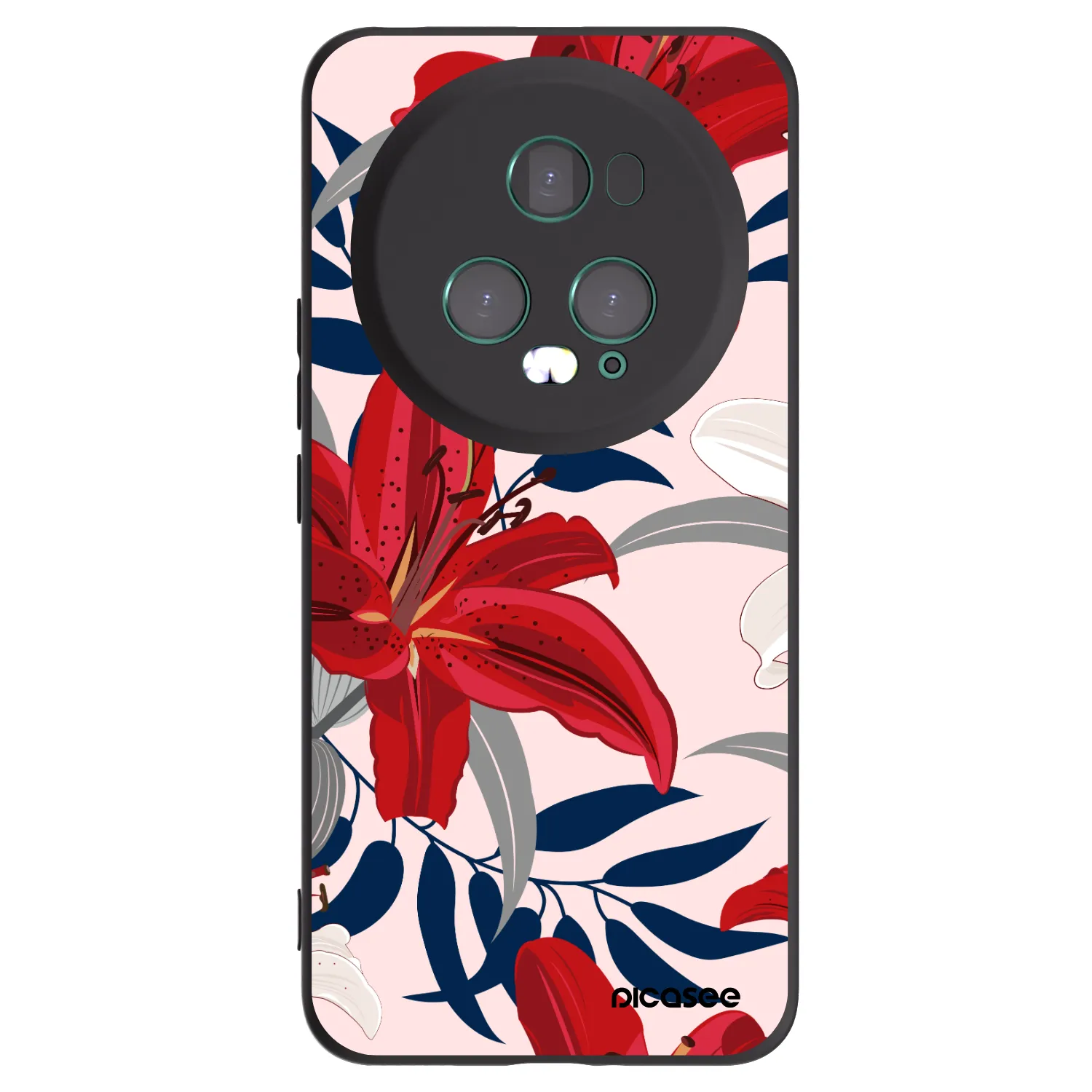 Picasee silikónový čierny obal pre Honor Magic5 Pro - Red Lily