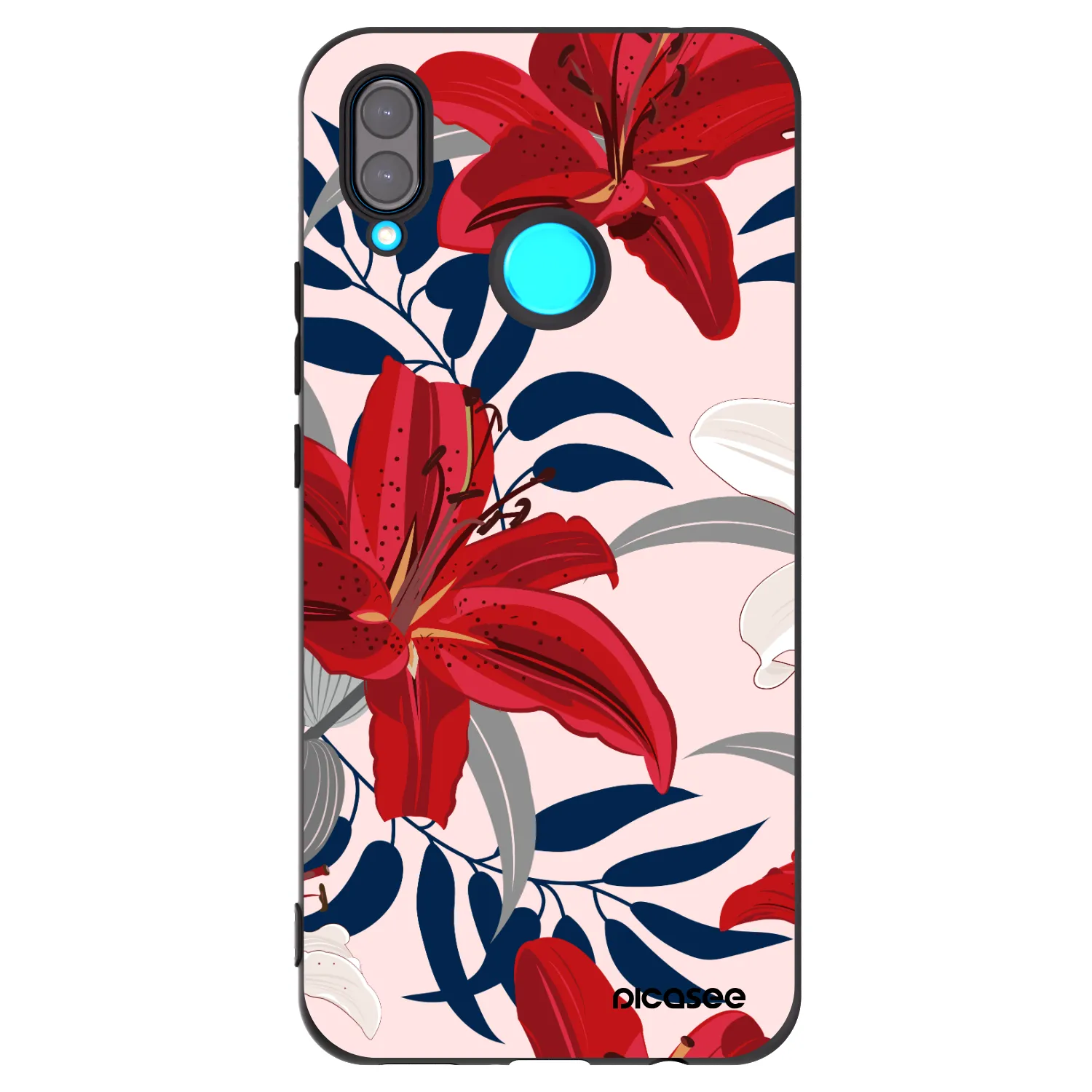 Picasee silikónový čierny obal pre Huawei Nova 3 - Red Lily