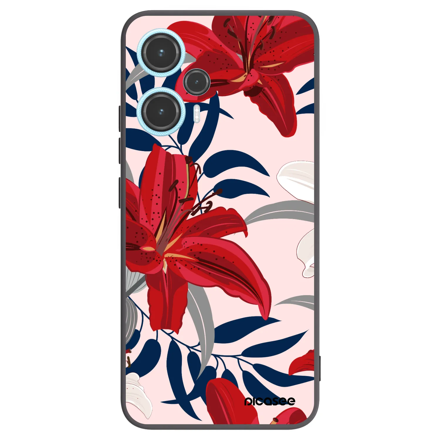 Picasee silikónový čierny obal pre Xiaomi Poco F5 - Red Lily
