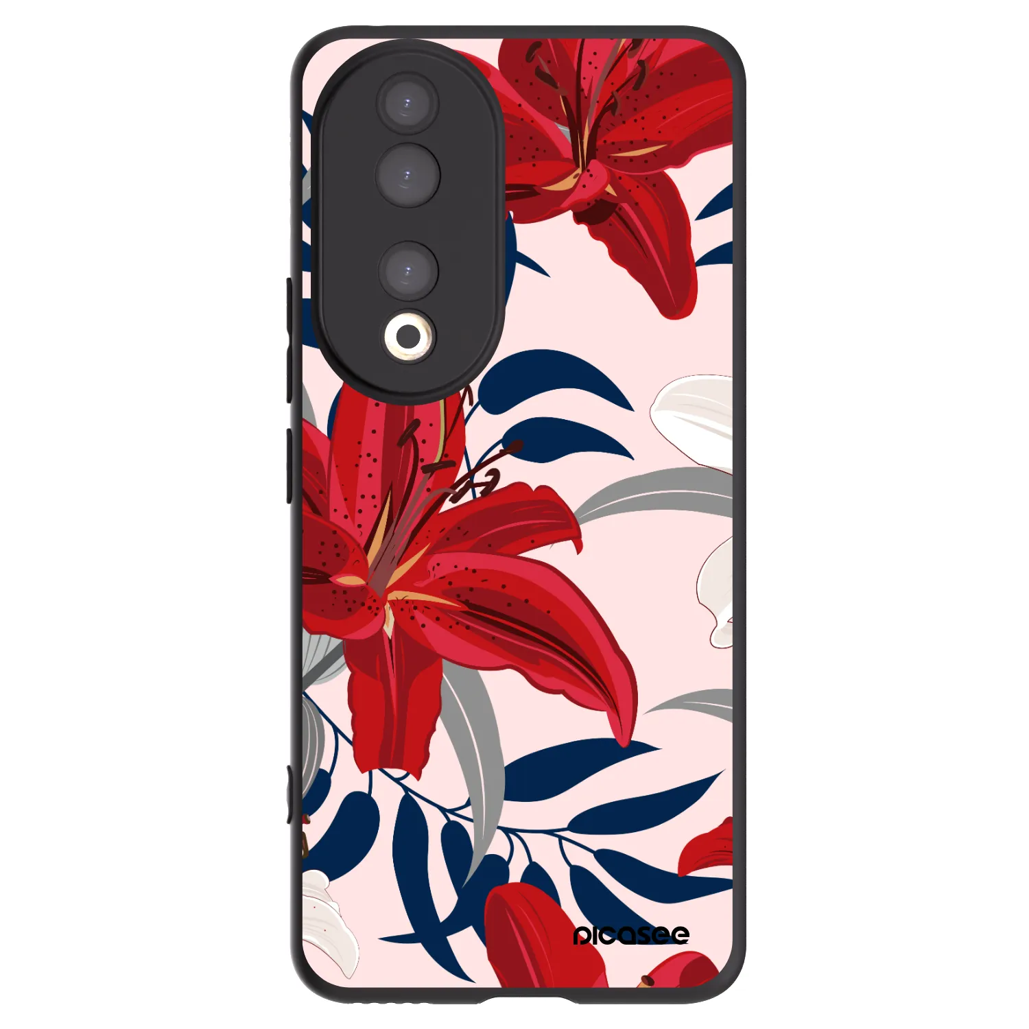 Picasee silikónový čierny obal pre Honor 90 5G - Red Lily
