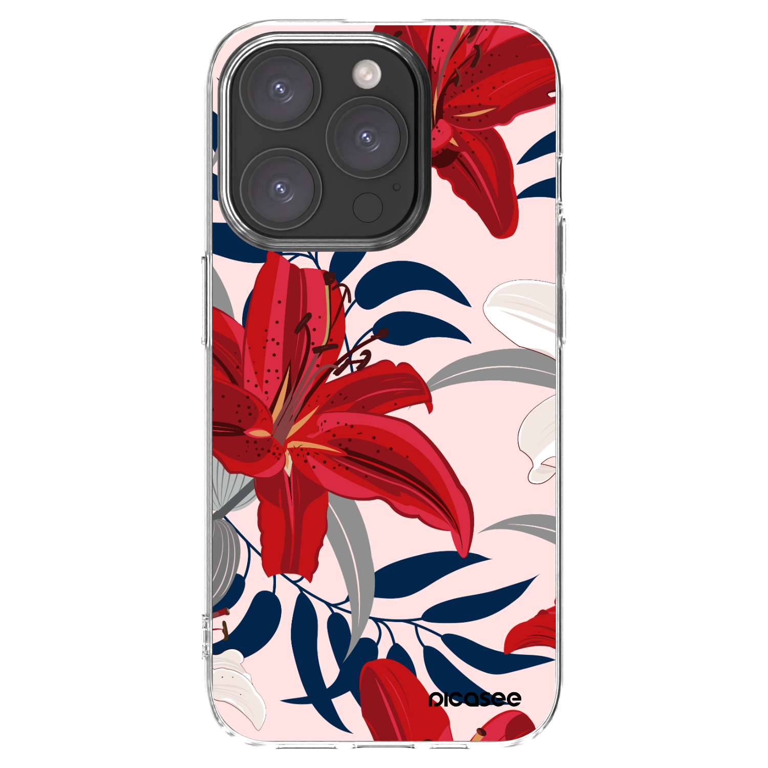 Silikónový prehľadný obal pre Apple iPhone 15 Pro - Red Lily