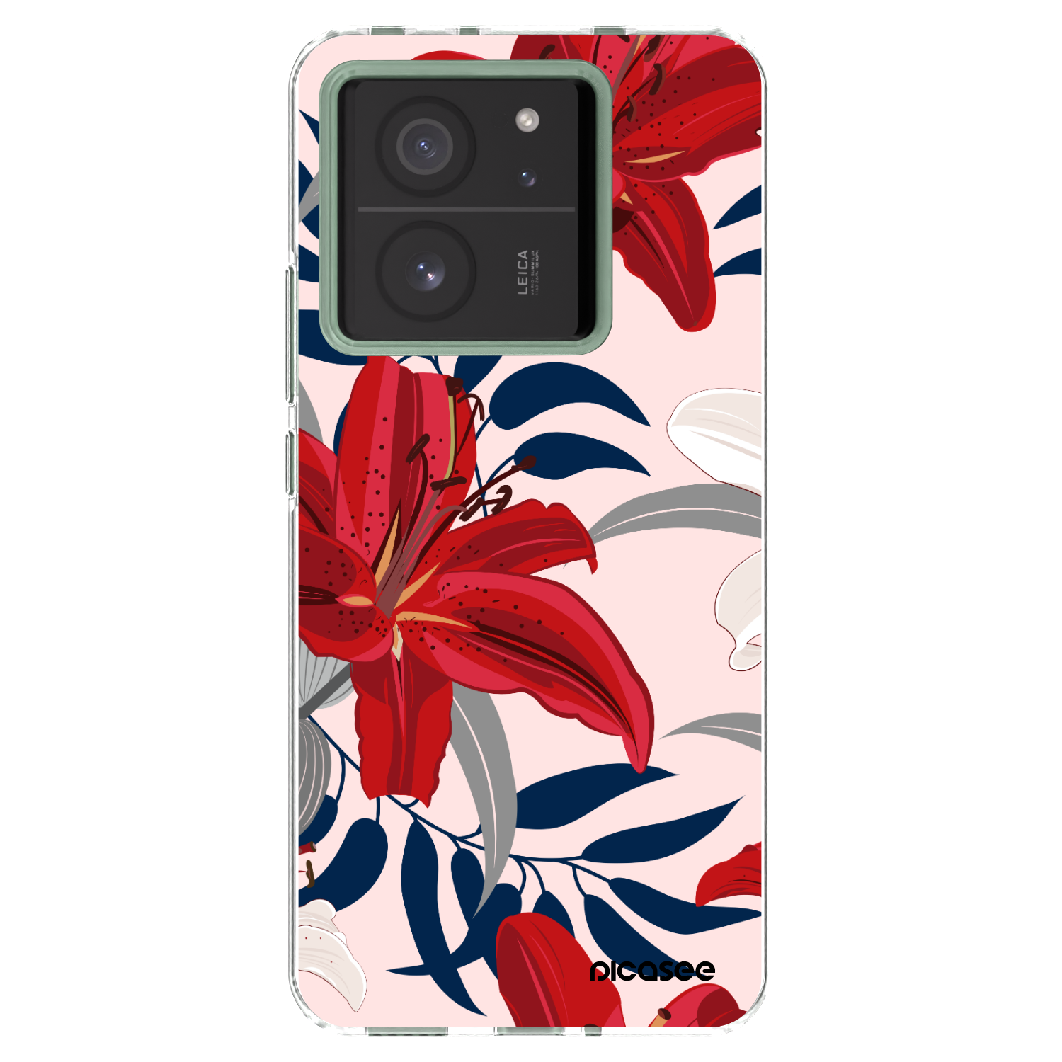Picasee silikónový prehľadný obal pre Xiaomi 13T - Red Lily