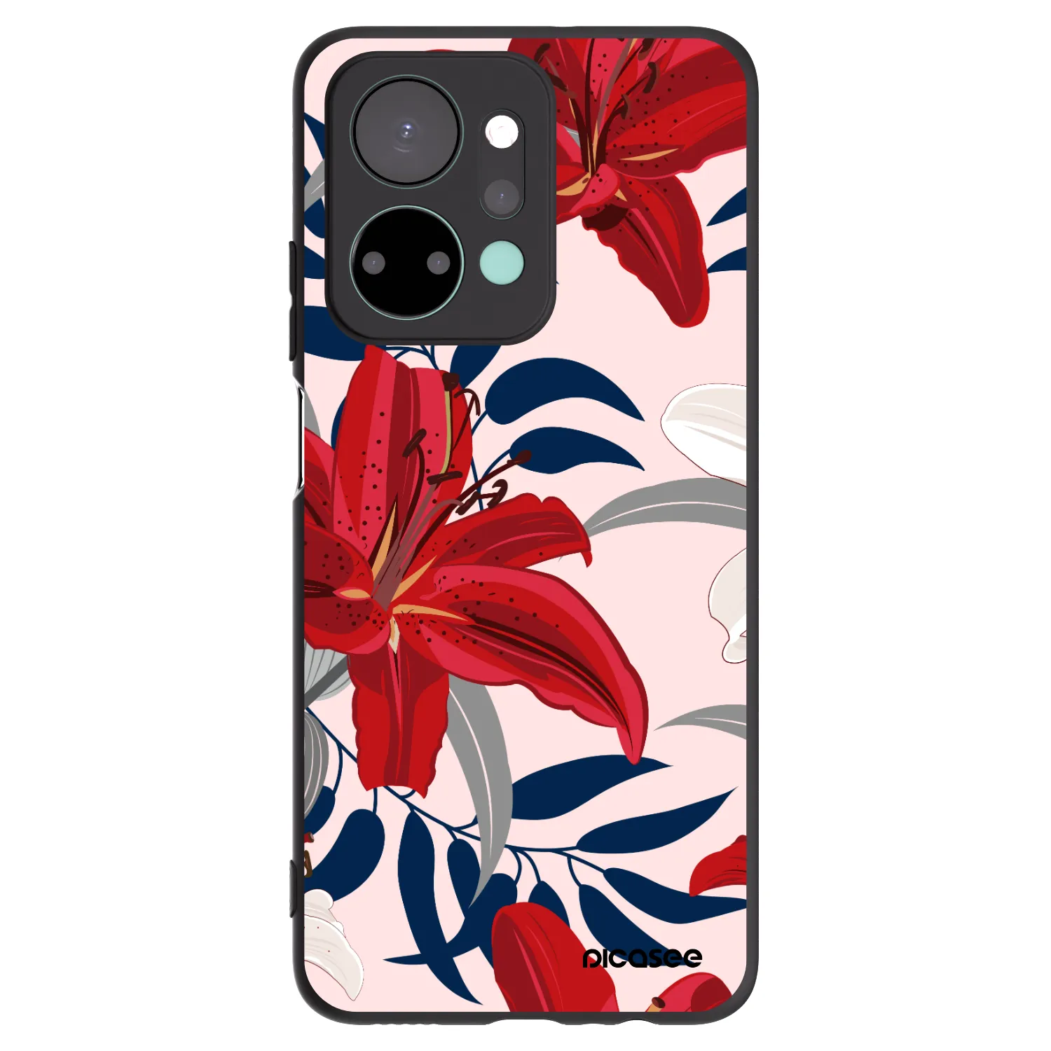 Picasee silikónový čierny obal pre Honor X7a - Red Lily