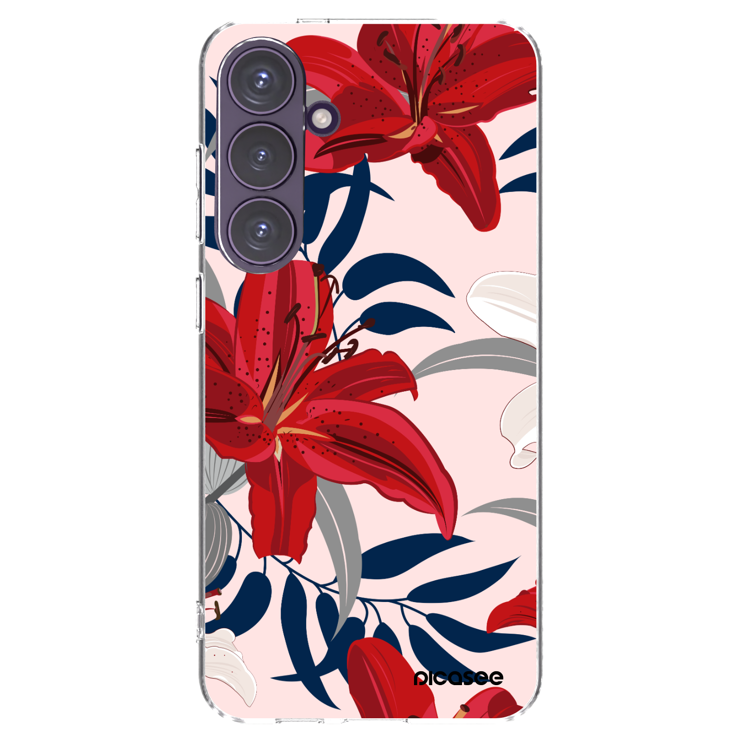 Picasee silikónový prehľadný obal pre Samsung Galaxy S24+ S926B 5G - Red Lily