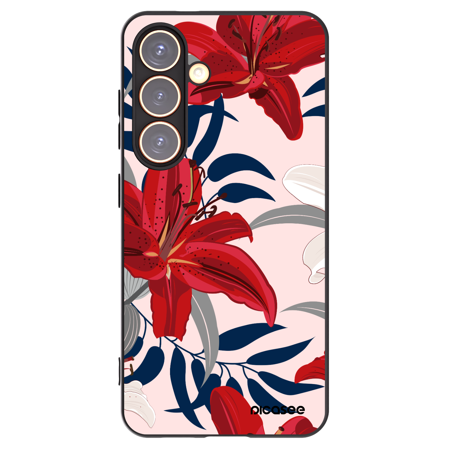 Picasee silikónový čierny obal pre Samsung Galaxy S24 S921B 5G - Red Lily