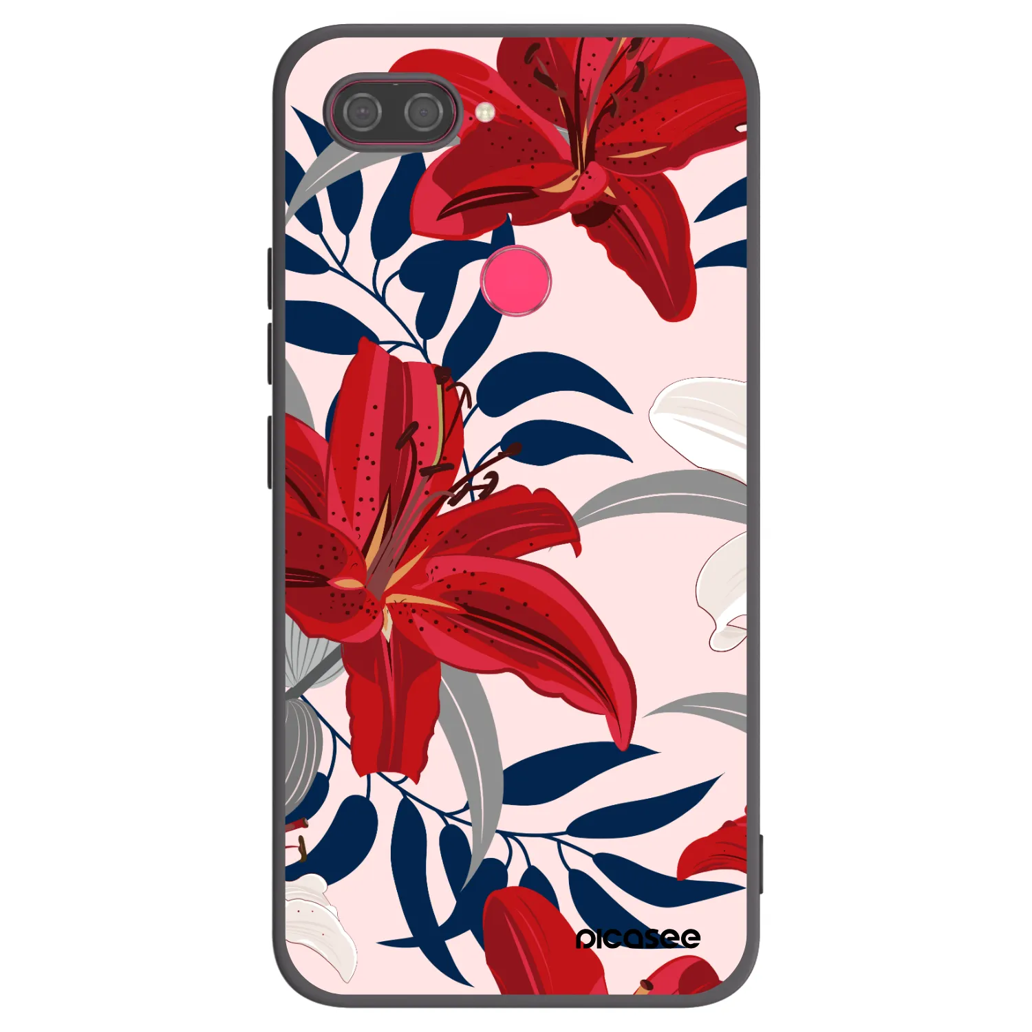 Picasee silikónový čierny obal pre Xiaomi Mi 8 Lite - Red Lily
