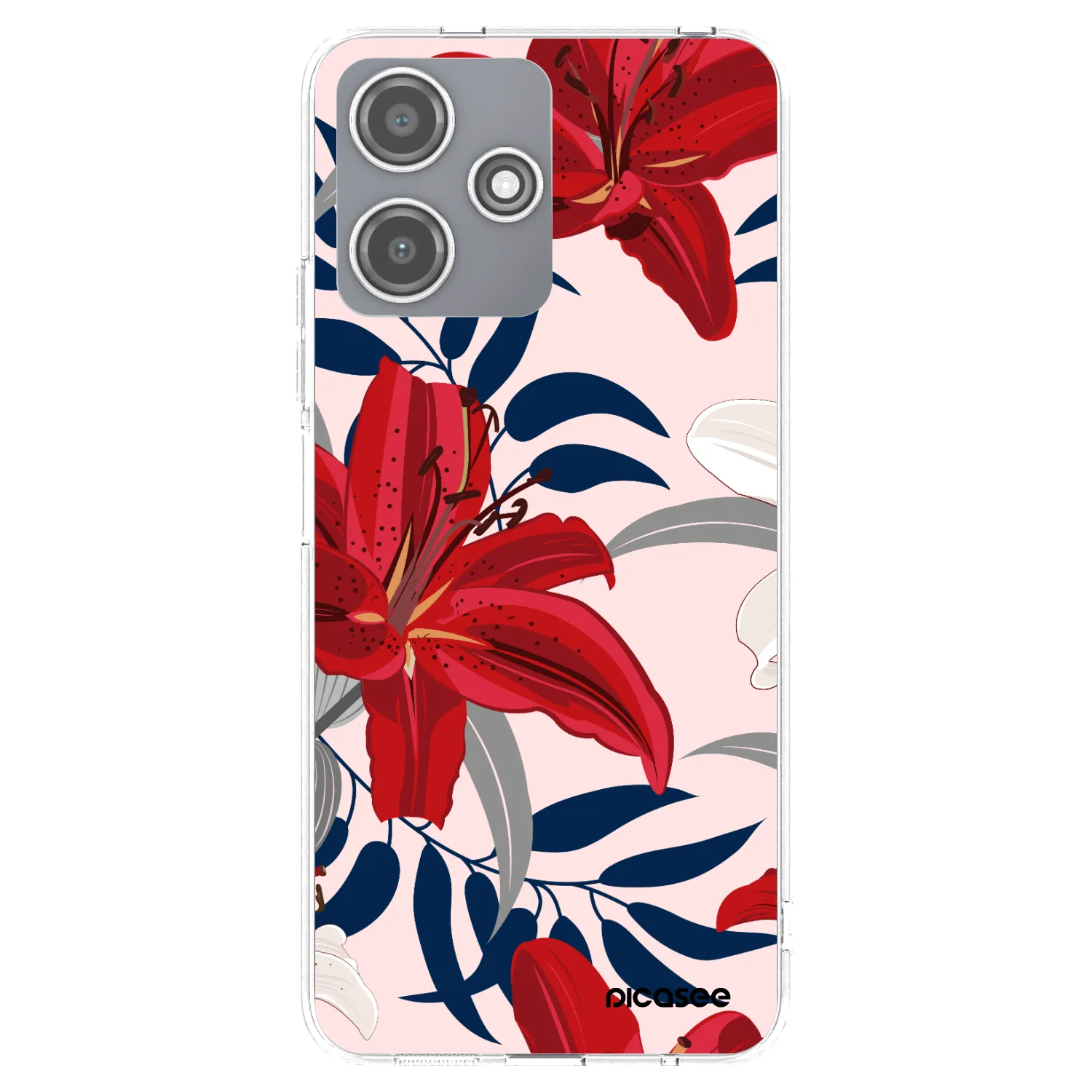 Picasee silikónový prehľadný obal pre Xiaomi Redmi 12 5G - Red Lily