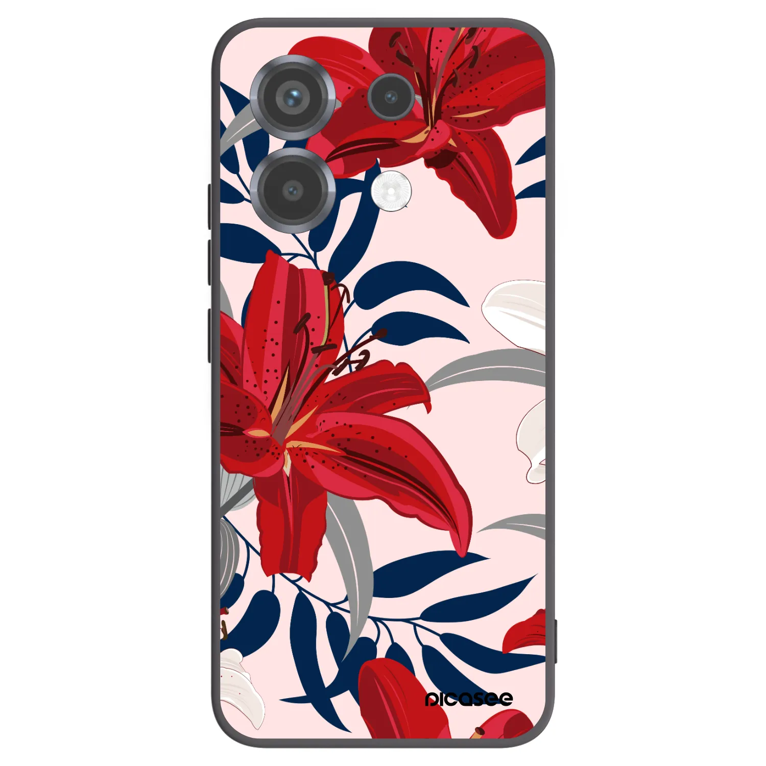 Picasee silikónový čierny obal pre Xiaomi Poco X6 - Red Lily