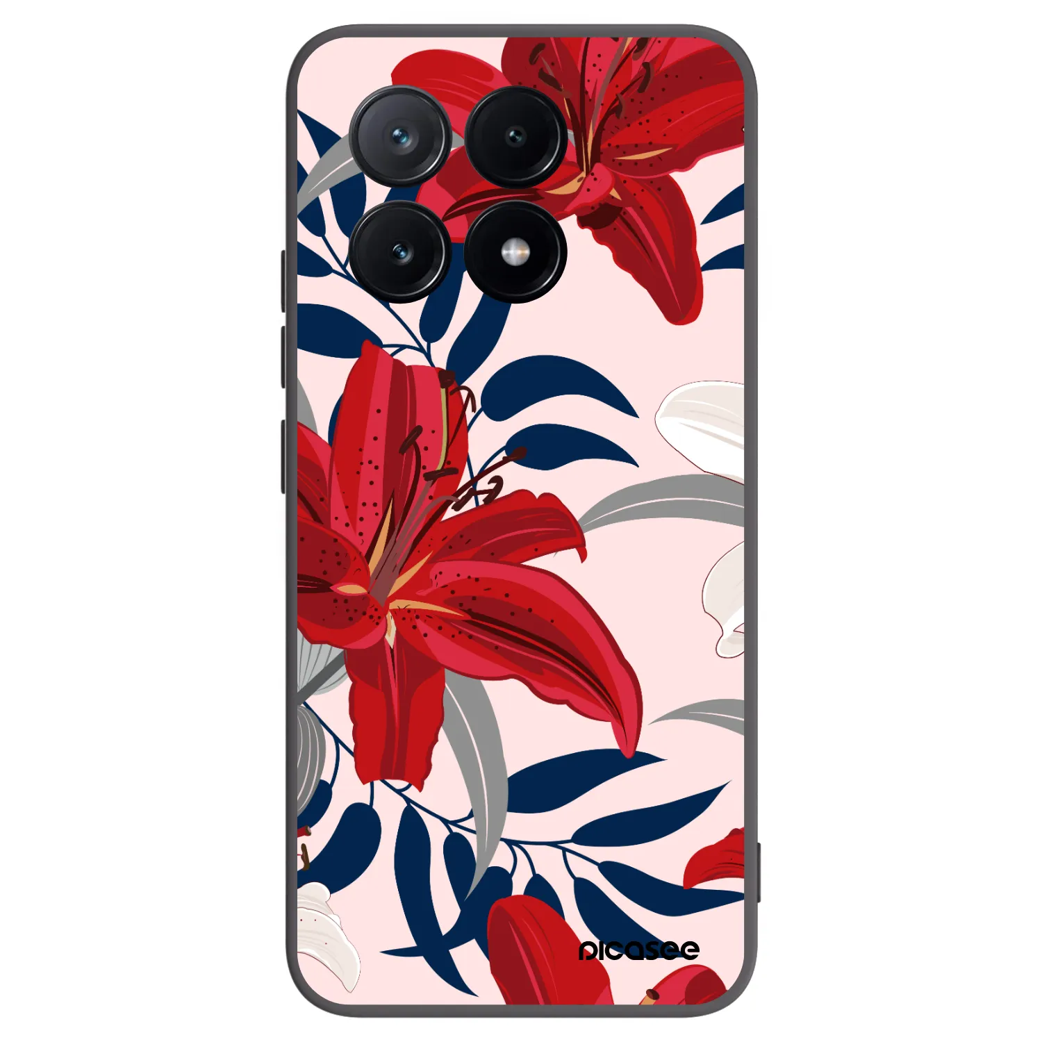 Picasee silikónový čierny obal pre Xiaomi Poco X6 Pro - Red Lily