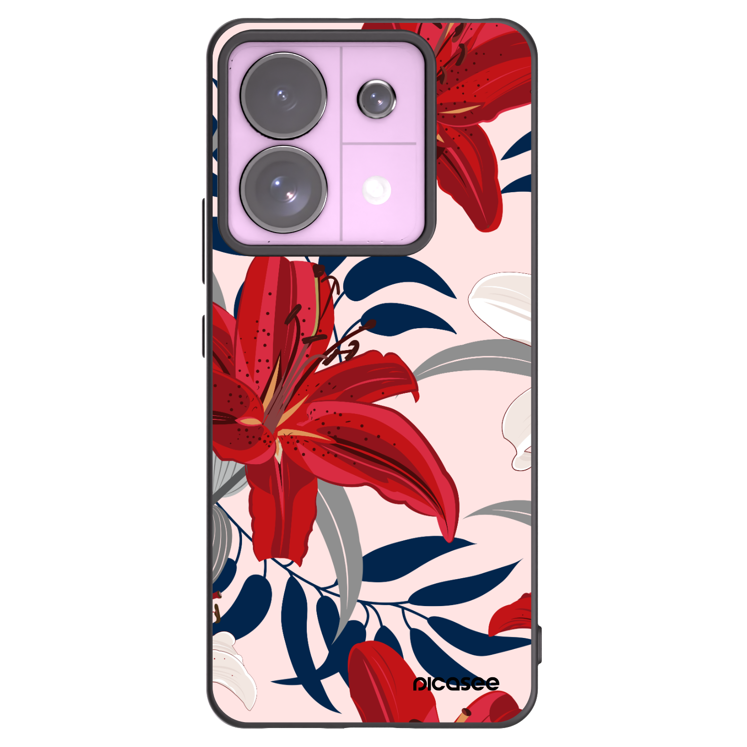 Picasee silikónový čierny obal pre Xiaomi Redmi Note 13 Pro 5G - Red Lily