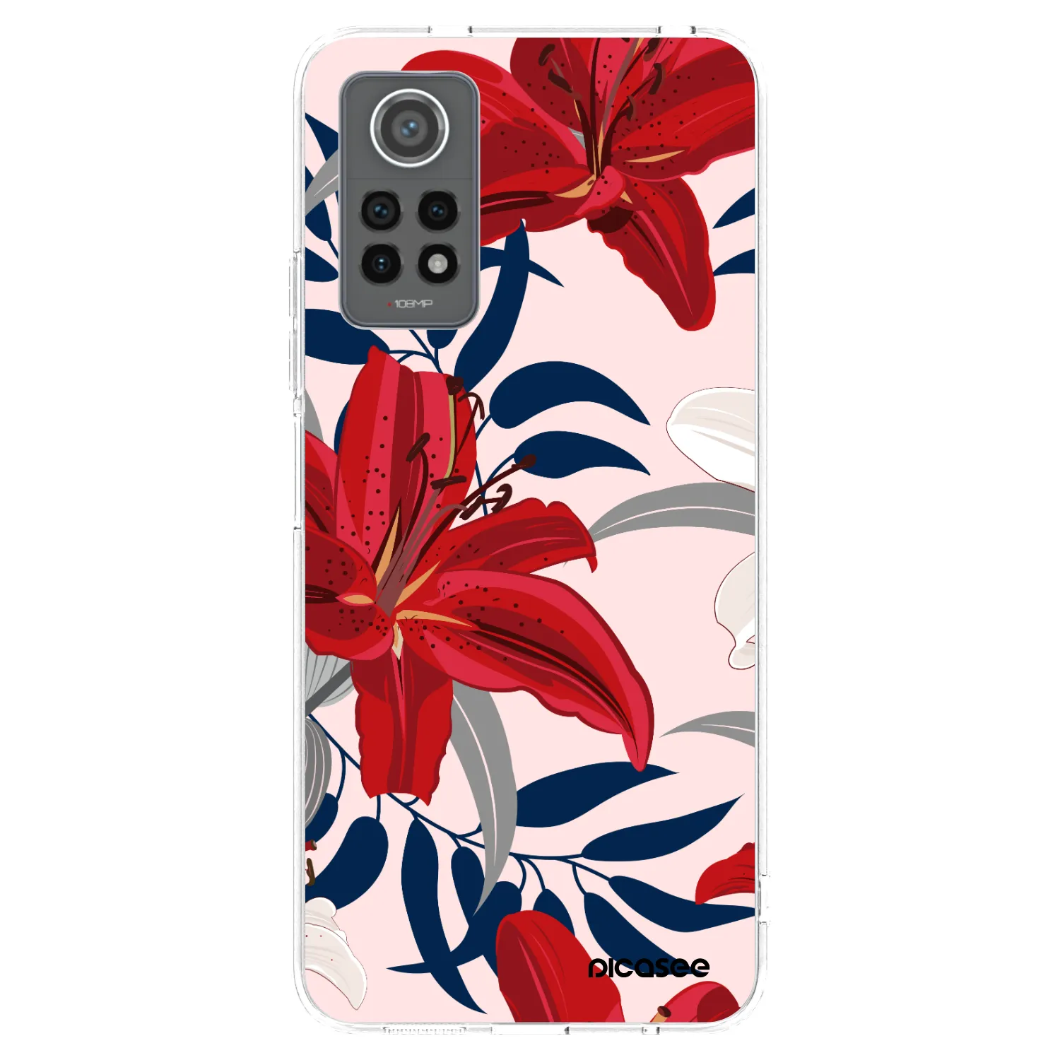 Picasee silikónový prehľadný obal pre Xiaomi Redmi Note 12 Pro 4G - Red Lily
