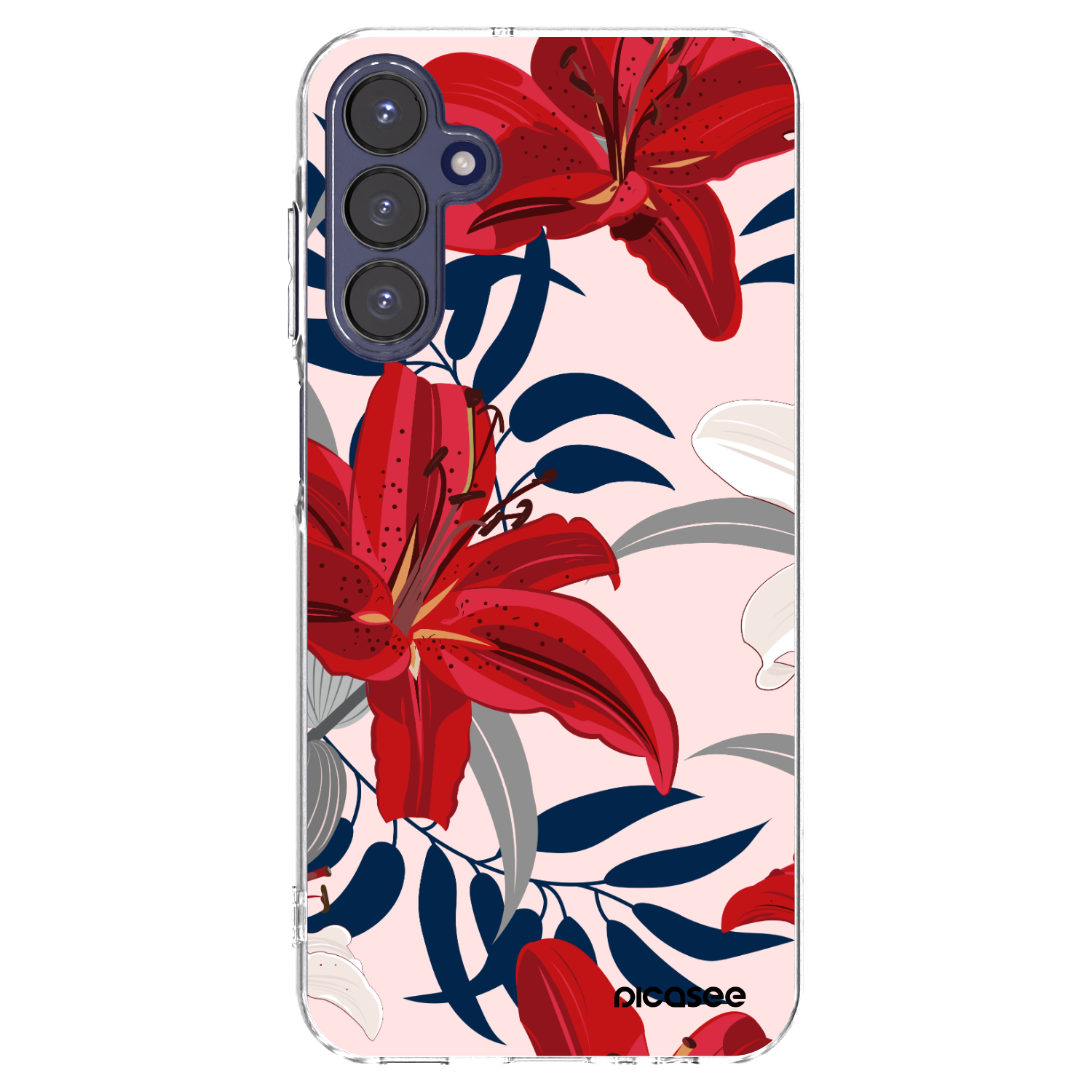 Picasee silikónový prehľadný obal pre Samsung Galaxy A15 A155F 4G - Red Lily