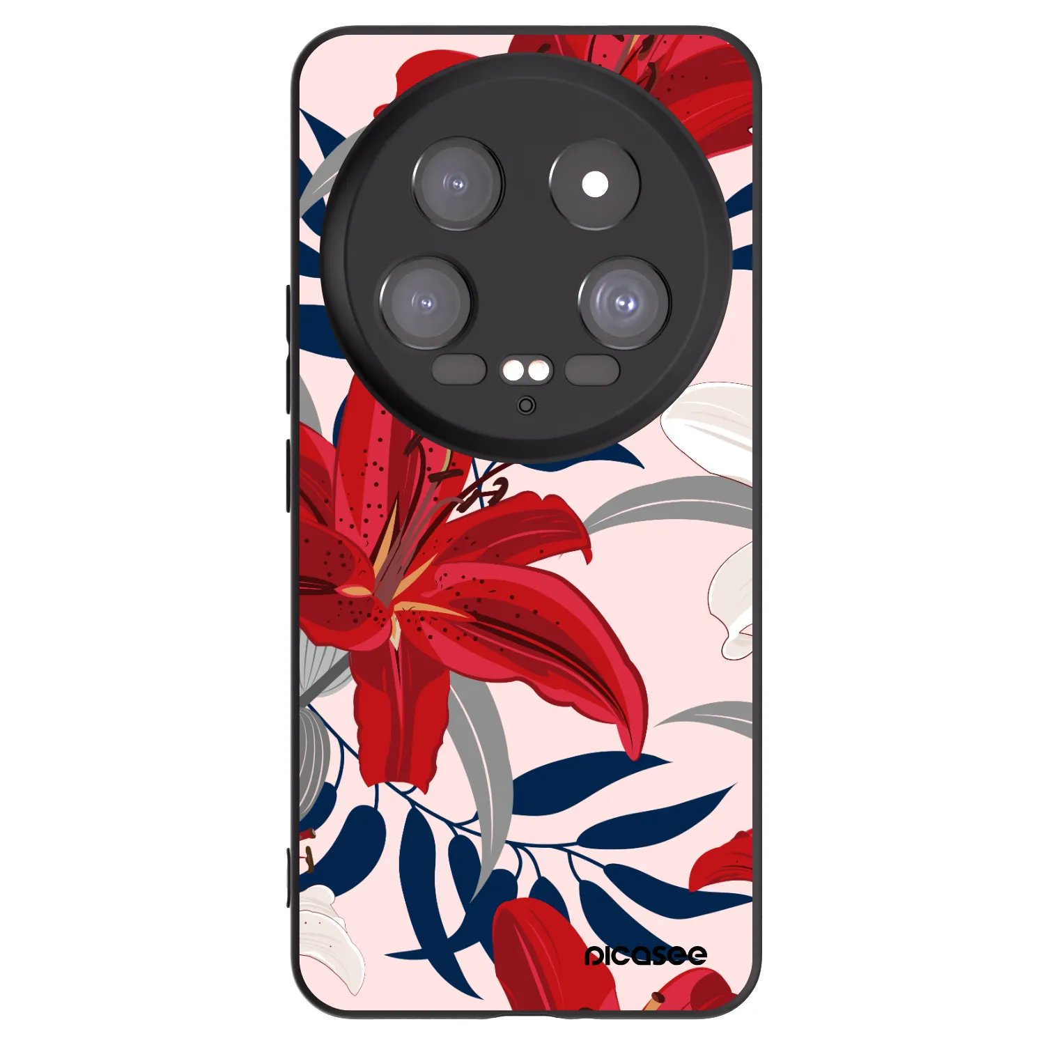 Picasee silikónový čierny obal pre Xiaomi 14 Ultra - Red Lily