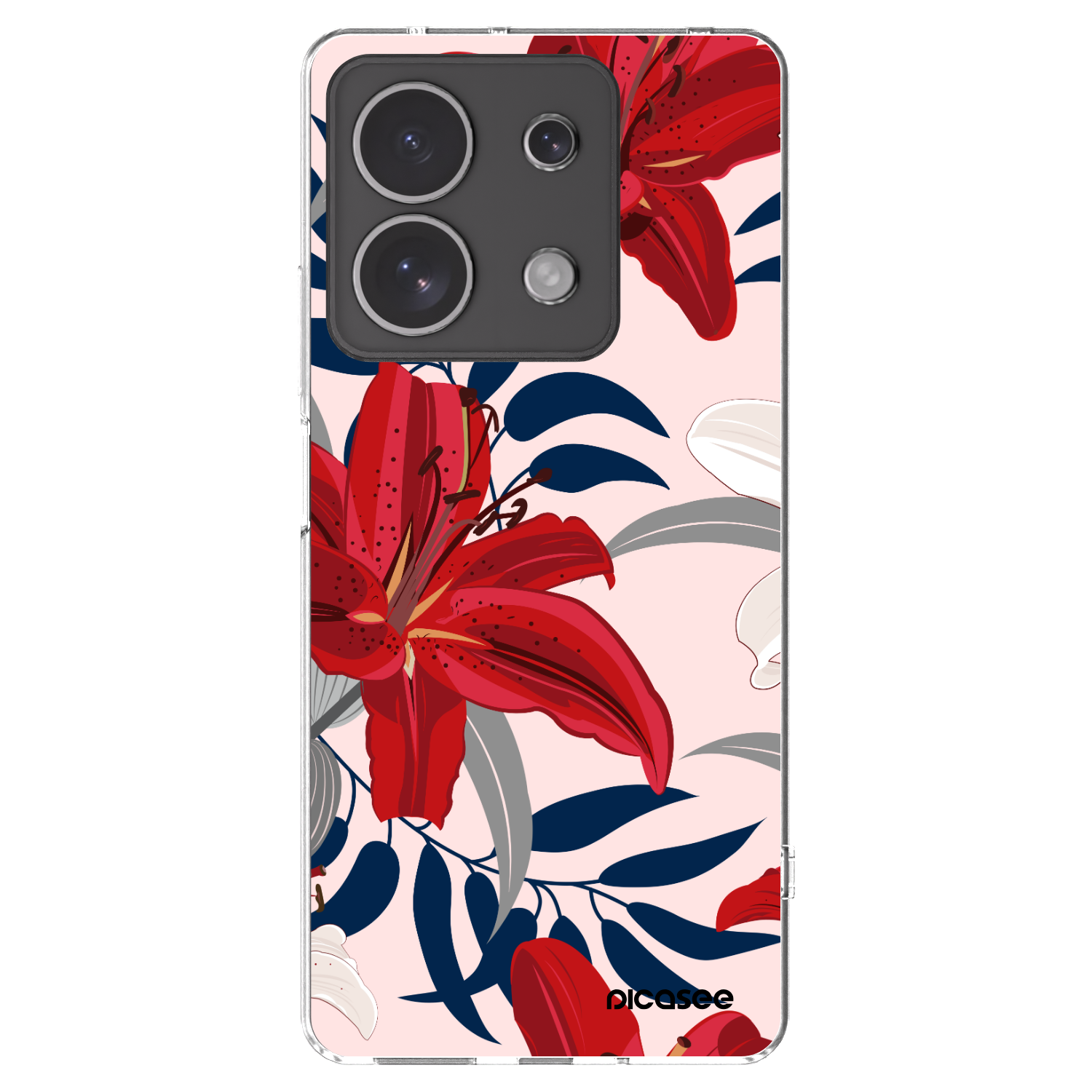 Picasee silikónový prehľadný obal pre Xiaomi Redmi Note 13 4G - Red Lily