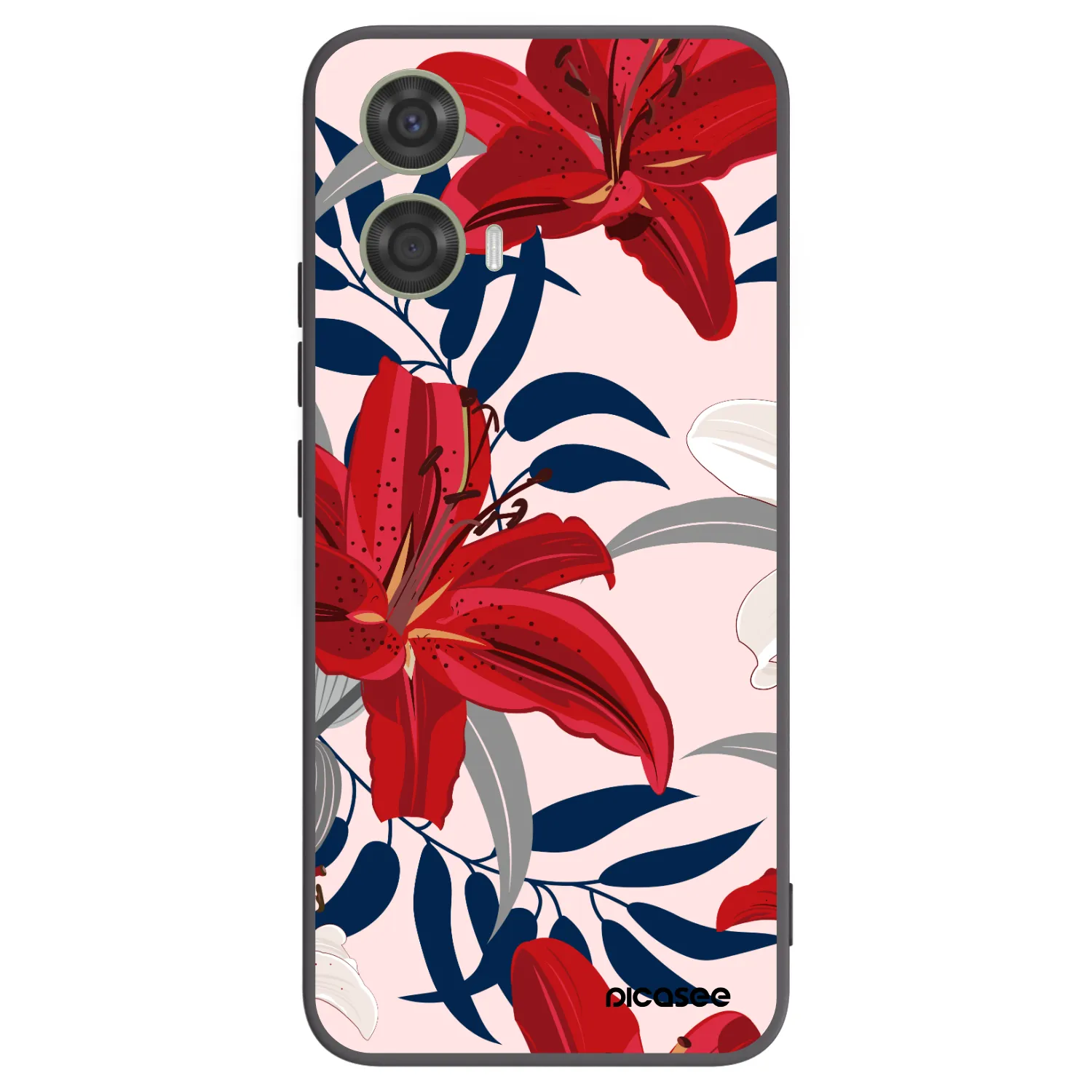 Picasee silikónový čierny obal pre Motorola Moto G24 - Red Lily