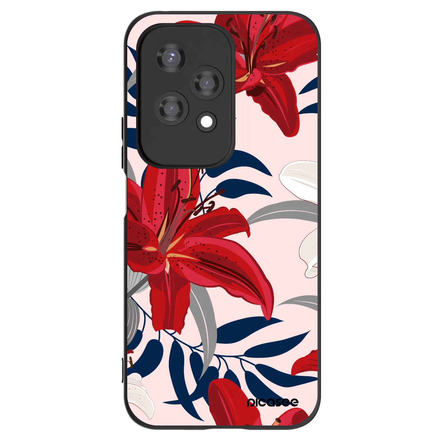 Picasee silikónový čierny obal pre Honor 200 Lite - Red Lily