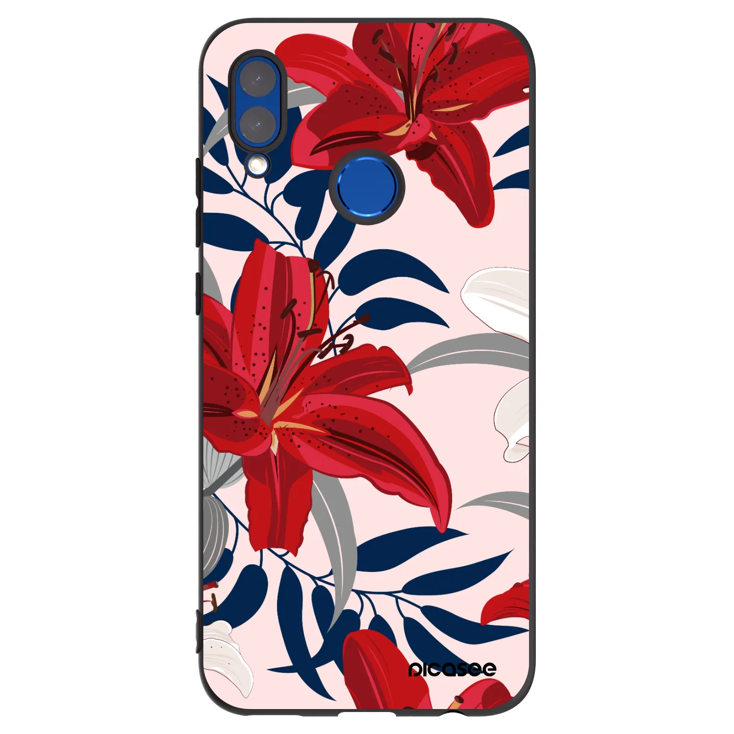 Picasee silikónový čierny obal pre Huawei P Smart 2019 - Red Lily
