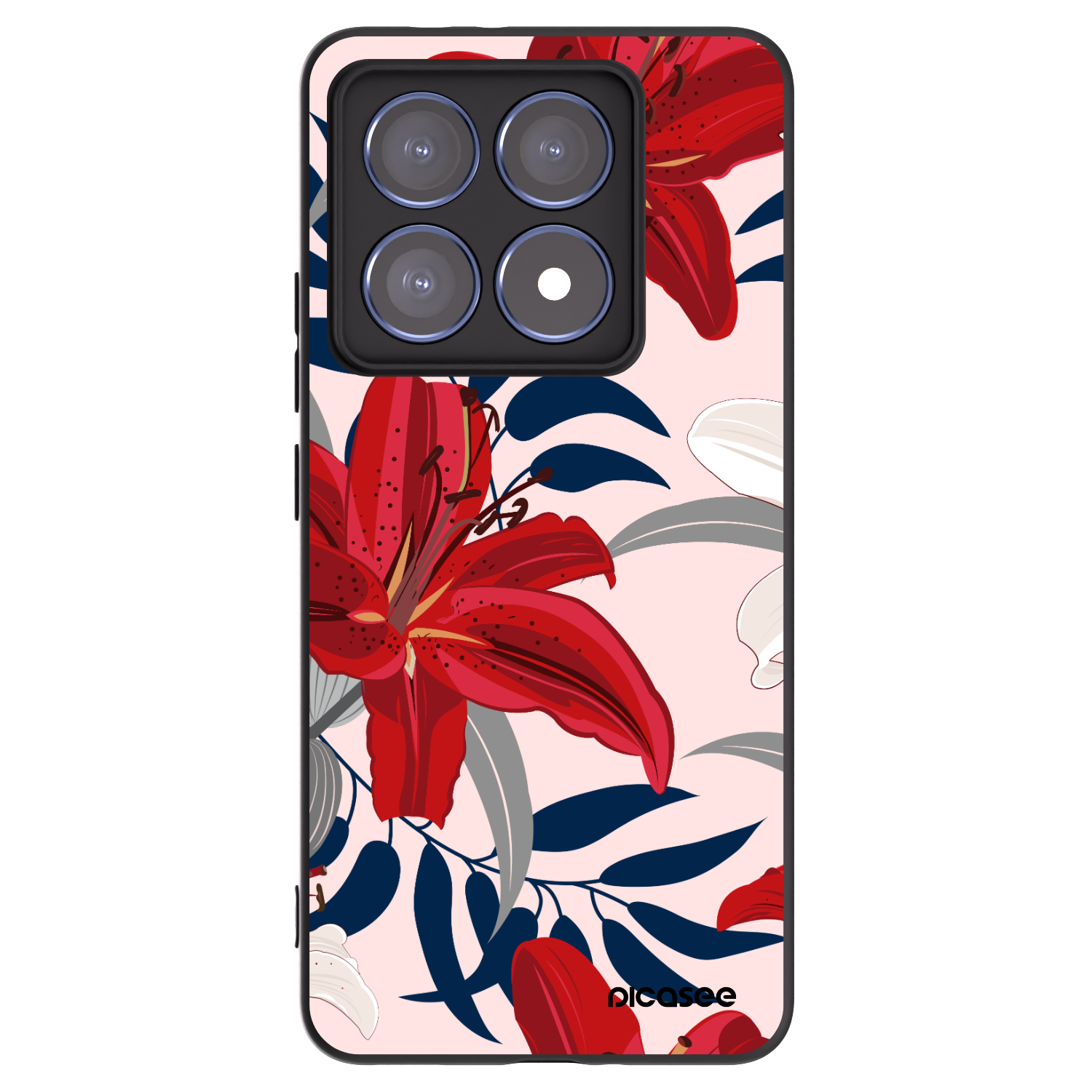 Picasee silikónový čierny obal pre Xiaomi 14T Pro - Red Lily