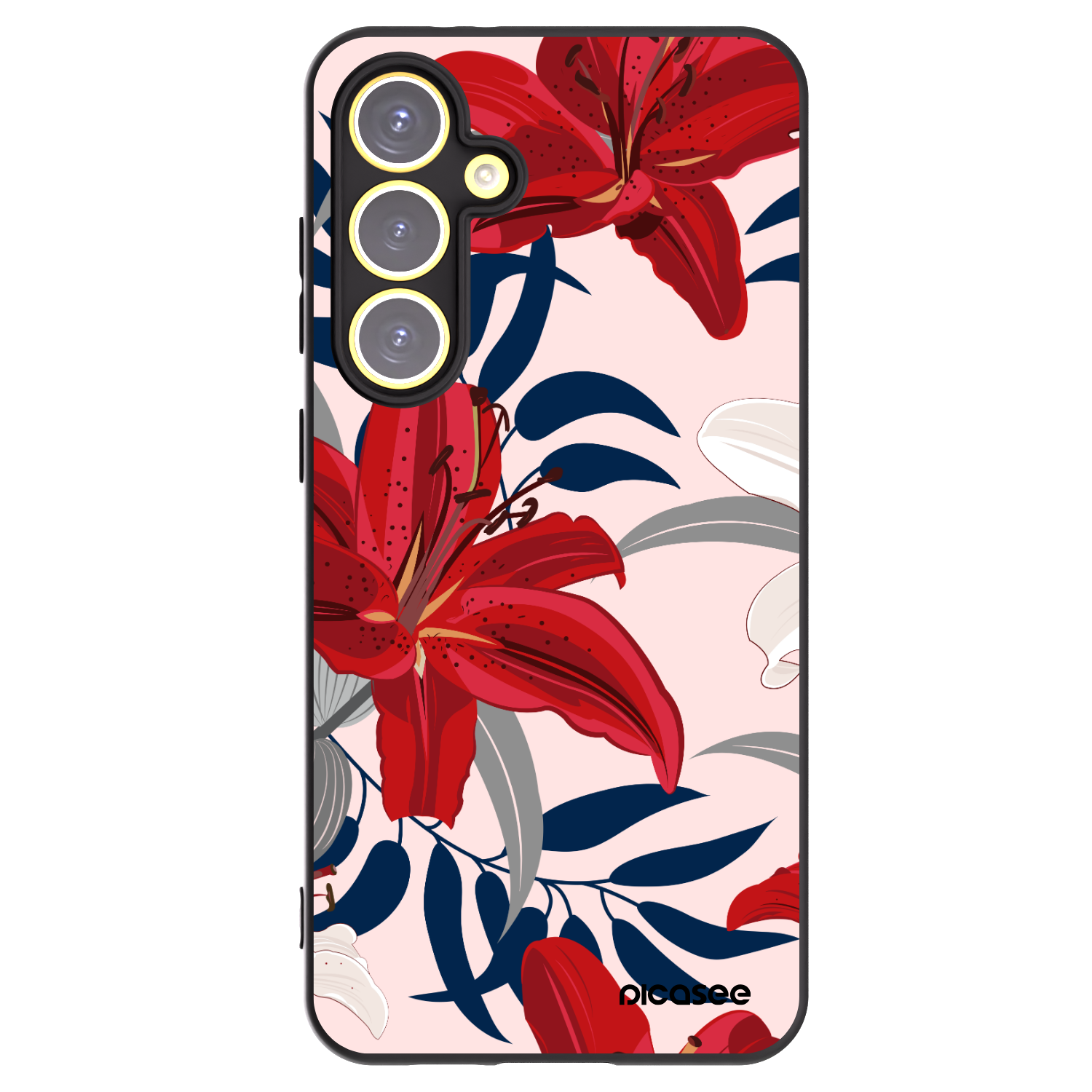 Picasee silikónový čierny obal pre Samsung Galaxy S24 FE S721B - Red Lily
