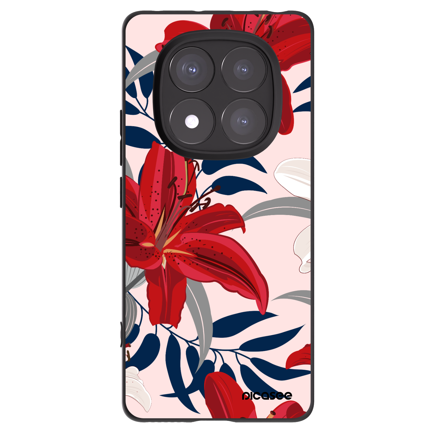 Picasee silikónový čierny obal pre Xiaomi Redmi Note 14 Pro+ 5G - Red Lily