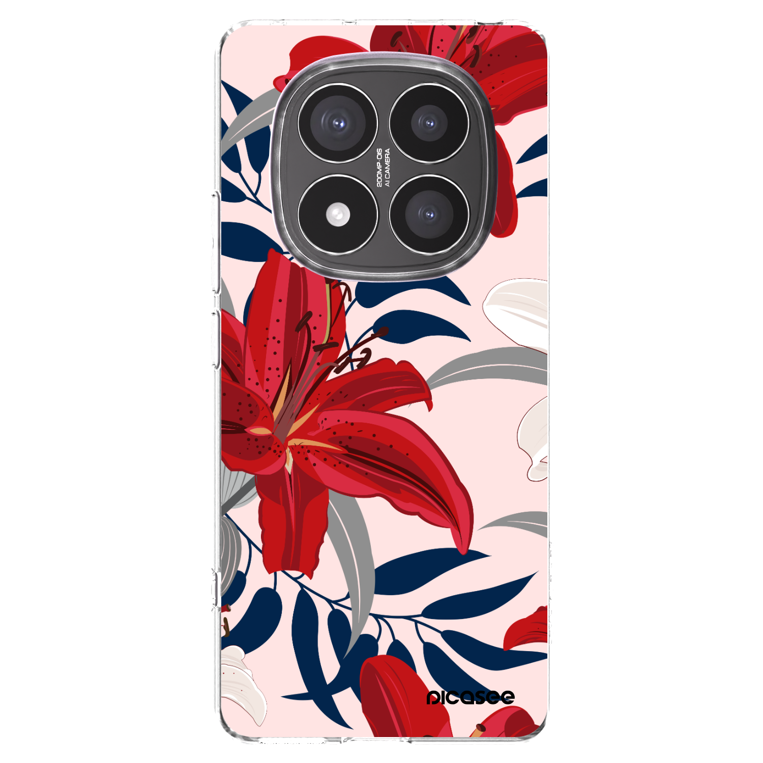 Picasee silikónový prehľadný obal pre Xiaomi Redmi Note 14 Pro+ 5G - Red Lily