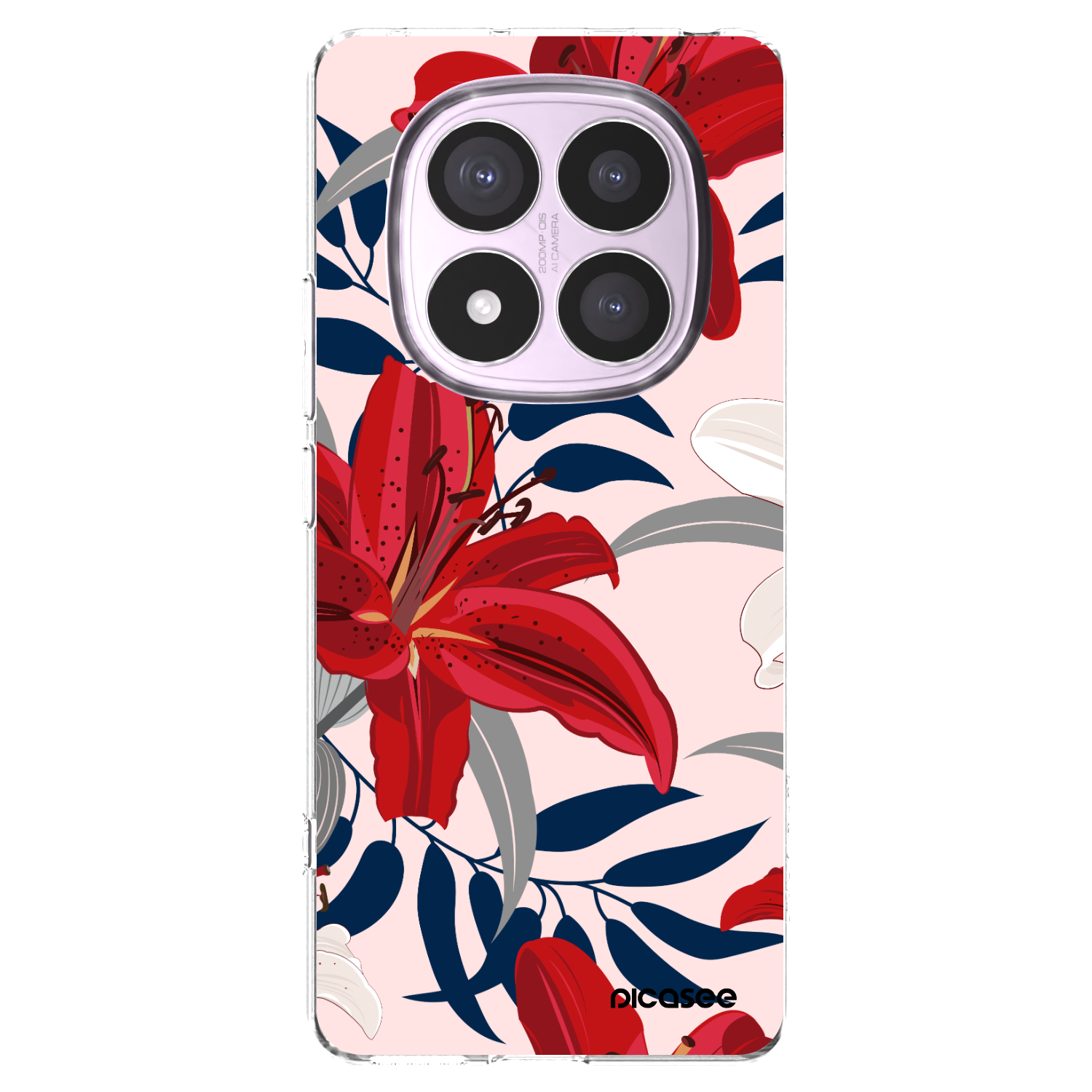Silikónový prehľadný obal pre Xiaomi Redmi Note 14 Pro 5G - Red Lily