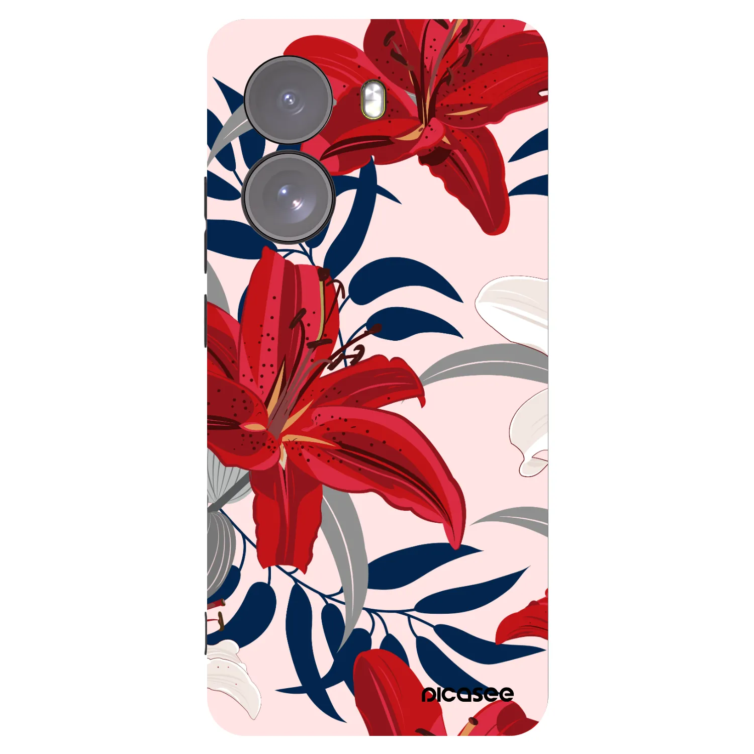 Picasee silikónový čierny obal pre Xiaomi Poco X7 - Red Lily