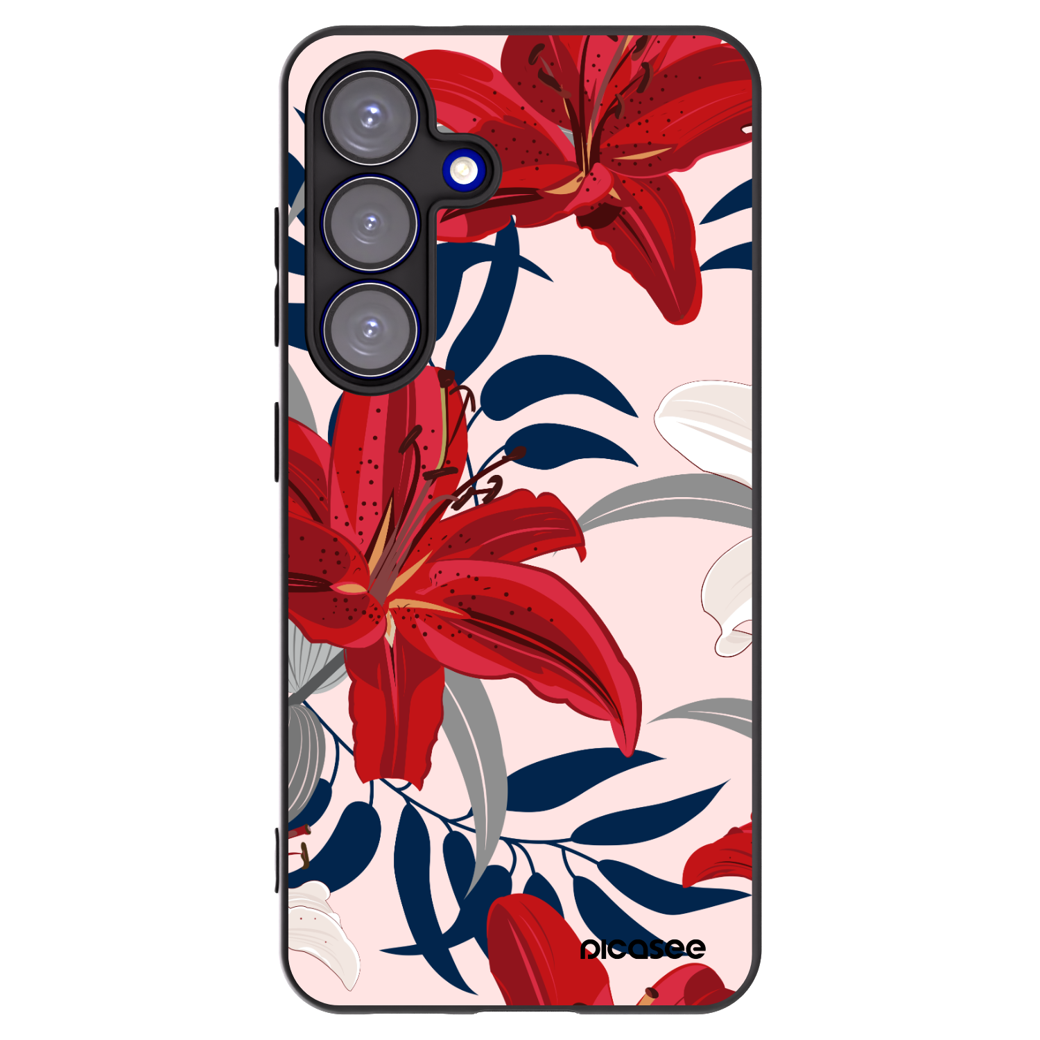 Picasee silikónový čierny obal pre Samsung Galaxy S25 5G - Red Lily
