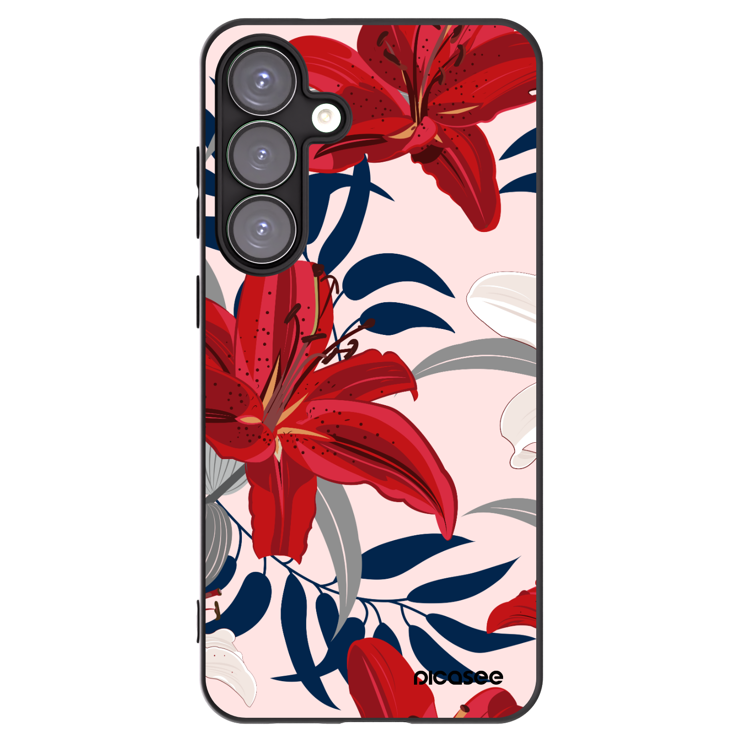 Picasee silikónový čierny obal pre Samsung Galaxy S25+ 5G - Red Lily