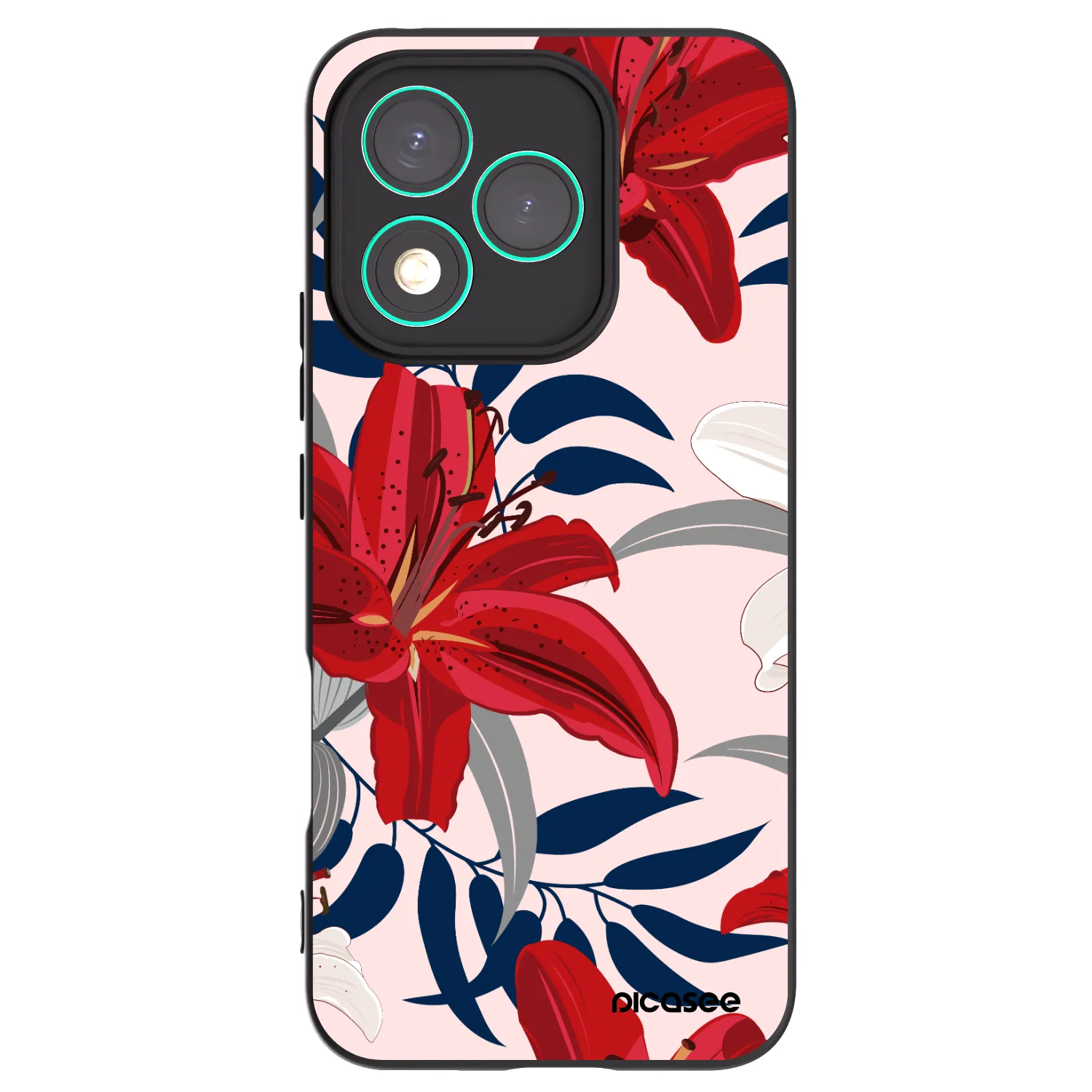 Picasee silikónový čierny obal pre Honor 400 Lite 5G - Red Lily