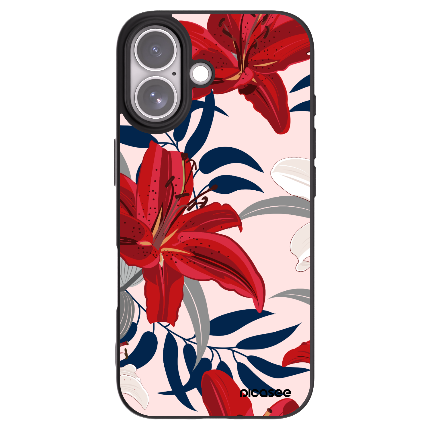 Picasee silikónový čierny obal pre Apple iPhone 17 - Red Lily