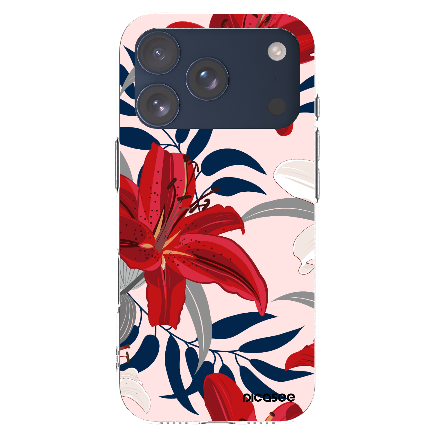 Picasee silikónový prehľadný obal pre Apple iPhone 17 Pro - Red Lily