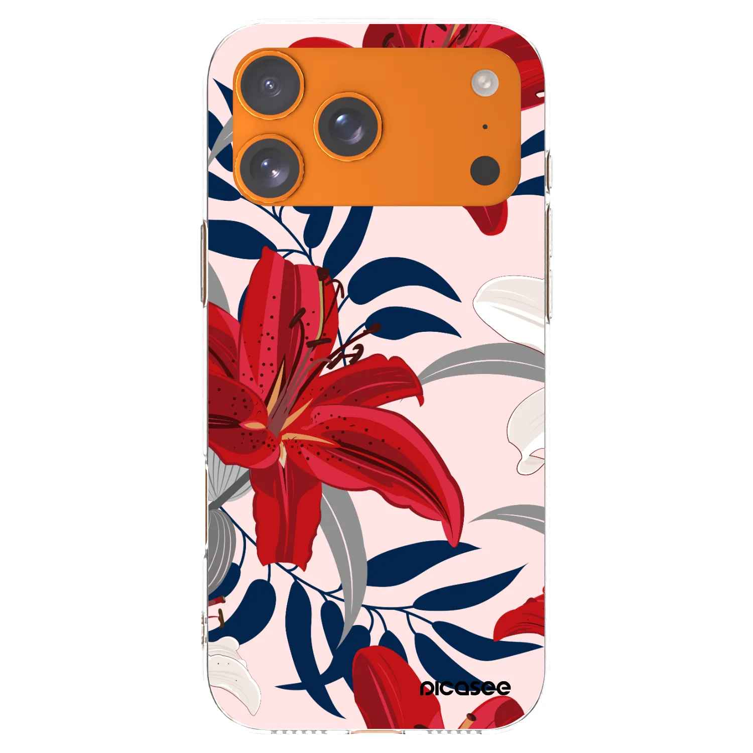 Picasee silikónový prehľadný obal pre Apple iPhone 17 Pro Max - Red Lily