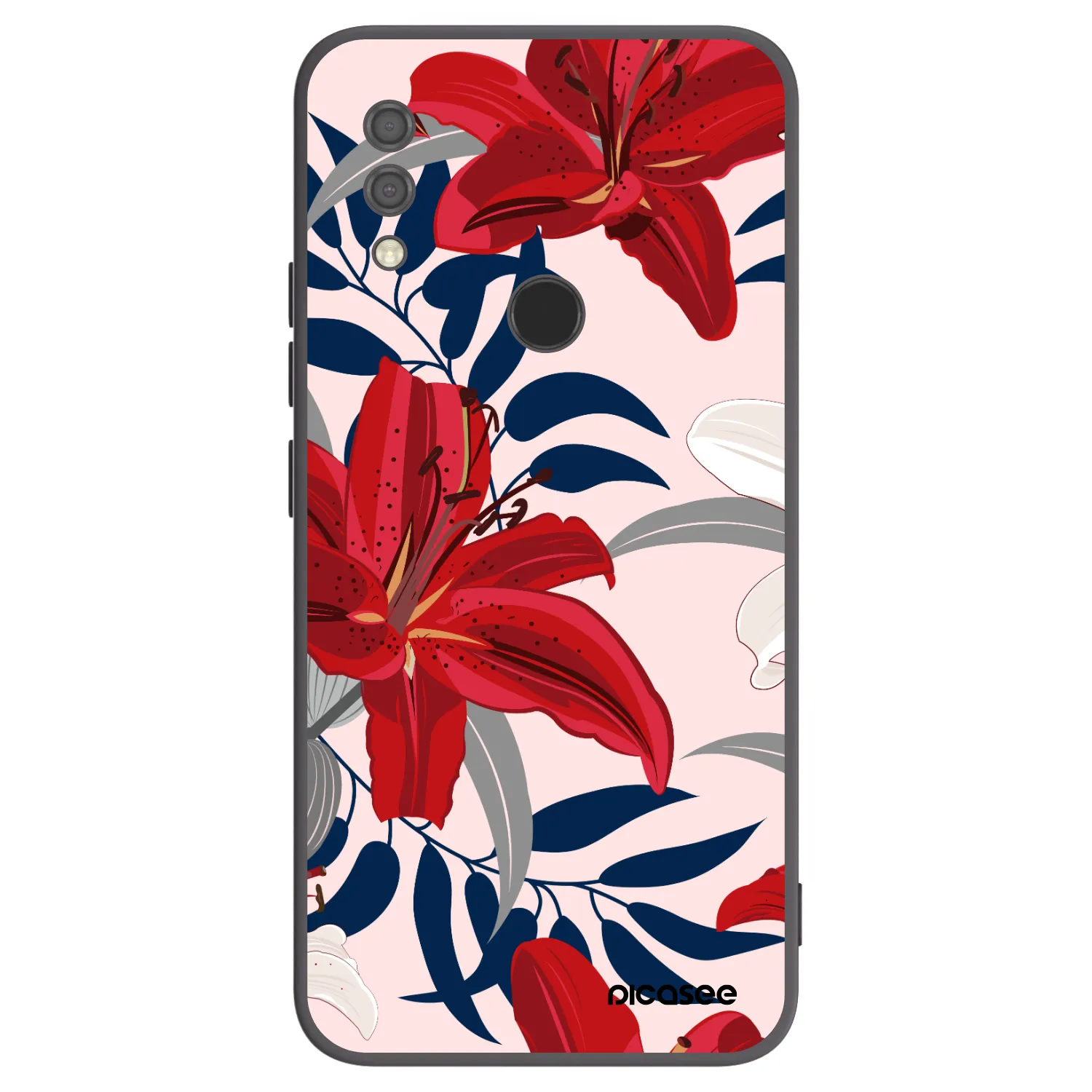 Picasee silikónový čierny obal pre Xiaomi Redmi 7 - Red Lily
