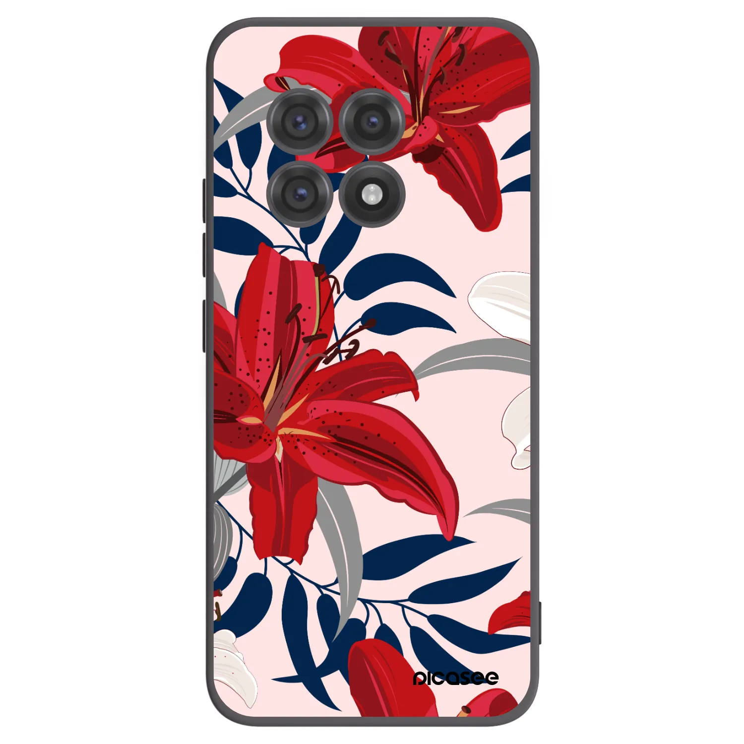 Picasee silikónový čierny obal pre OnePlus 13R 5G - Red Lily