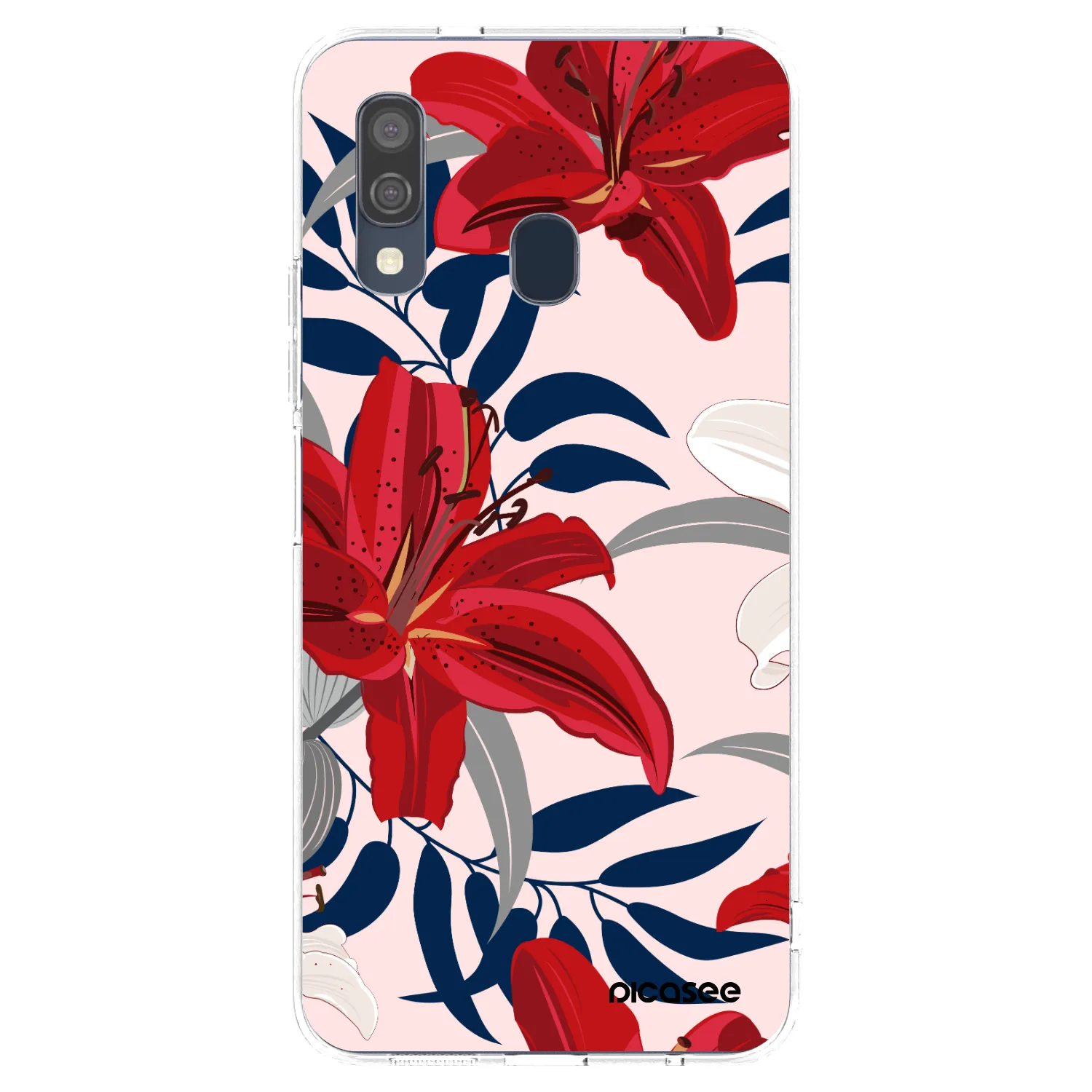 Picasee silikónový prehľadný obal pre Samsung Galaxy A40 A405F - Red Lily